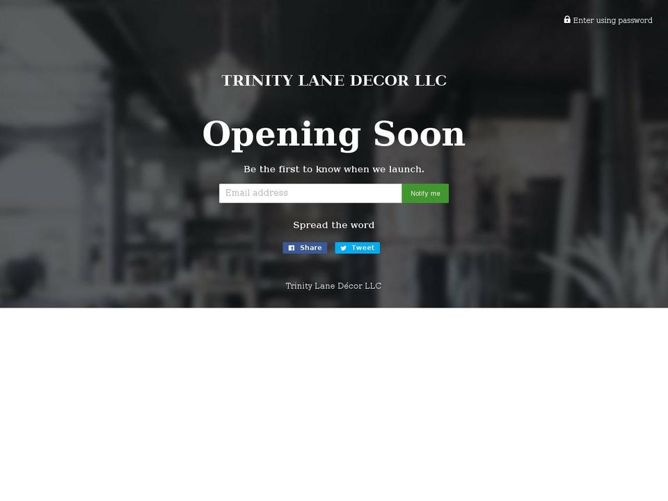 trinitylanedecor.com shopify website screenshot