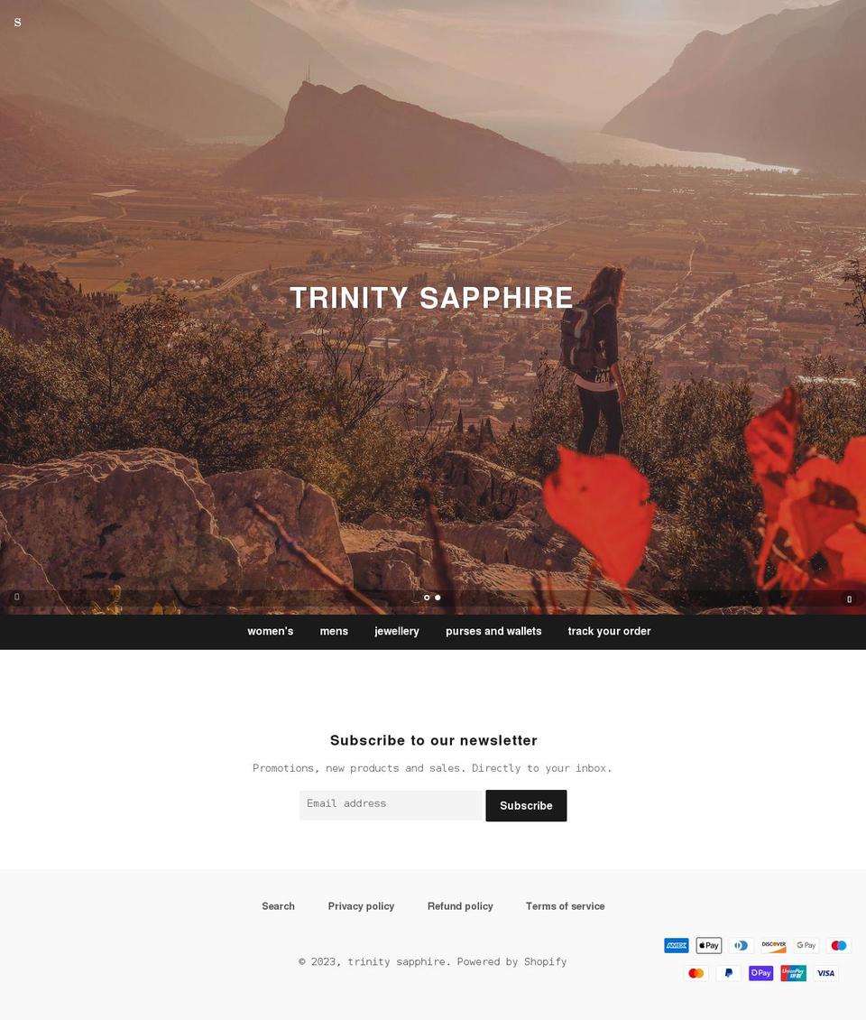 trinitysapphire.com shopify website screenshot