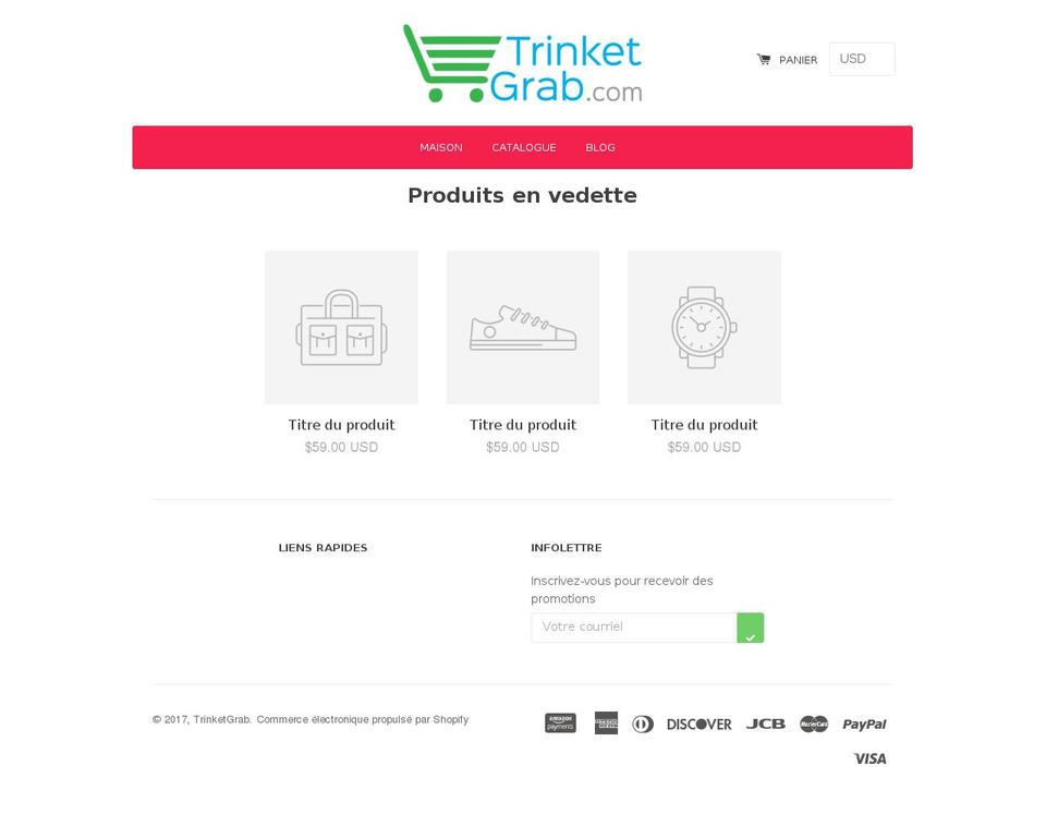 trinketgrab.com shopify website screenshot