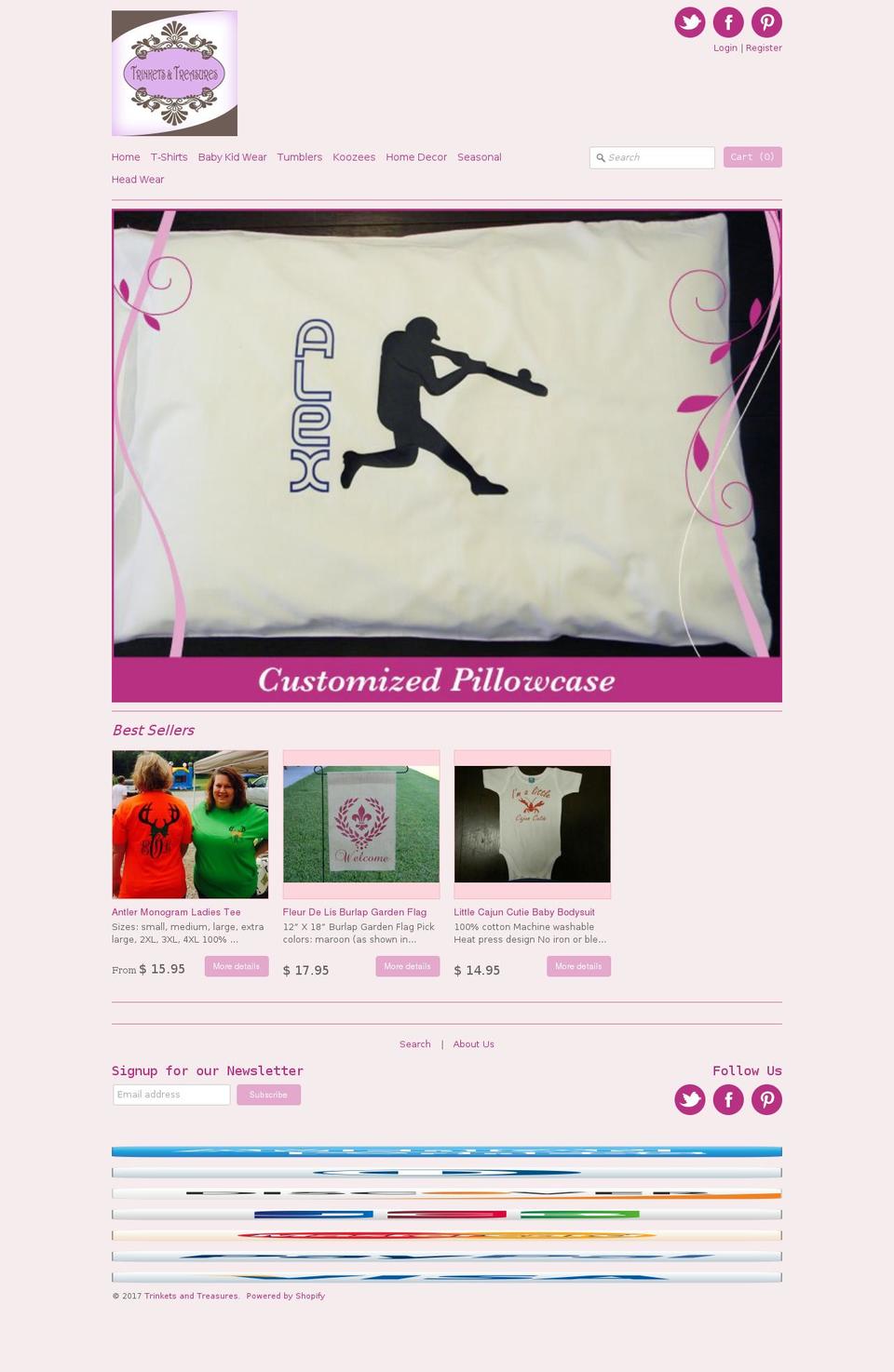trinkets-and-treasures.net shopify website screenshot