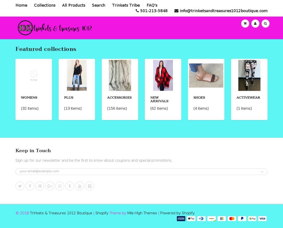 trinketsandtreasures1012boutique.com shopify website screenshot