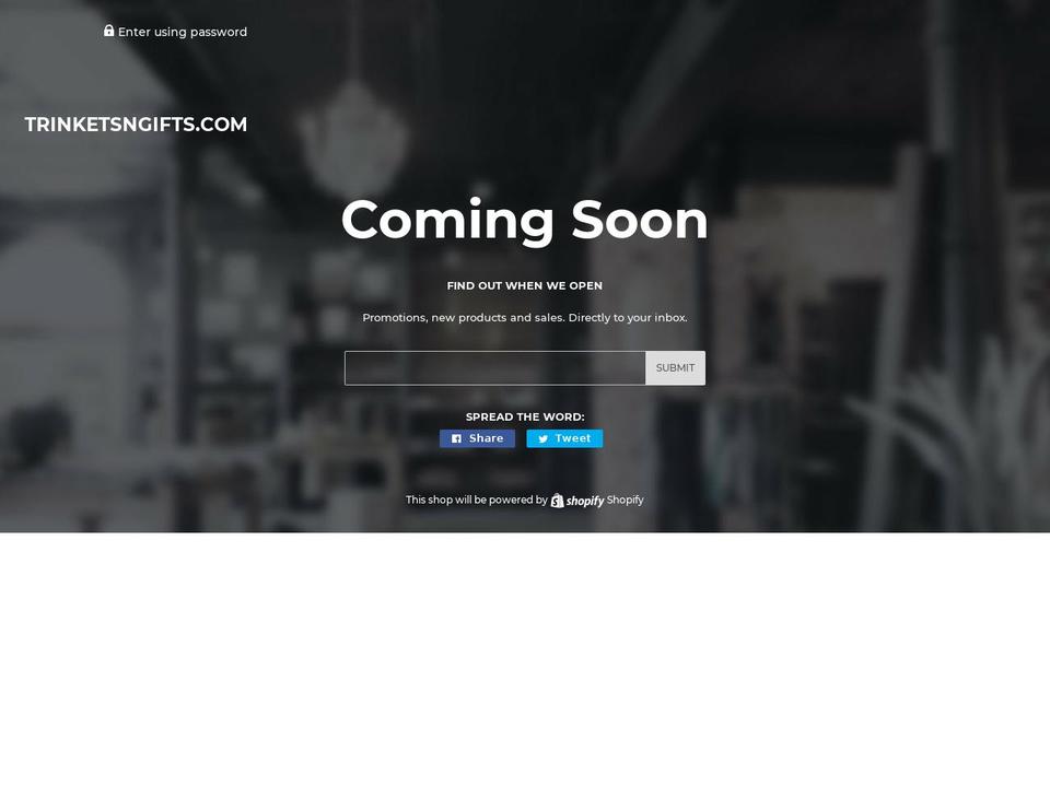 trinketsngifts.com — Shopify storefront screenshot