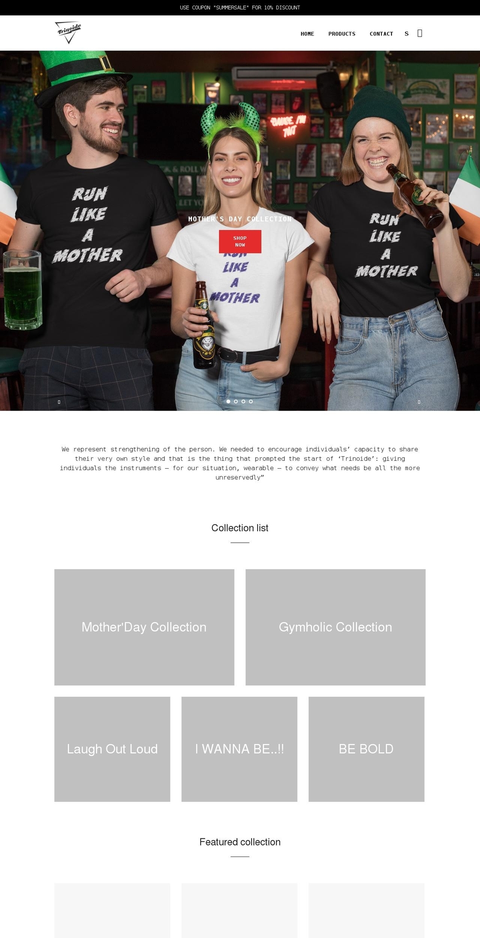 trinoide.com shopify website screenshot