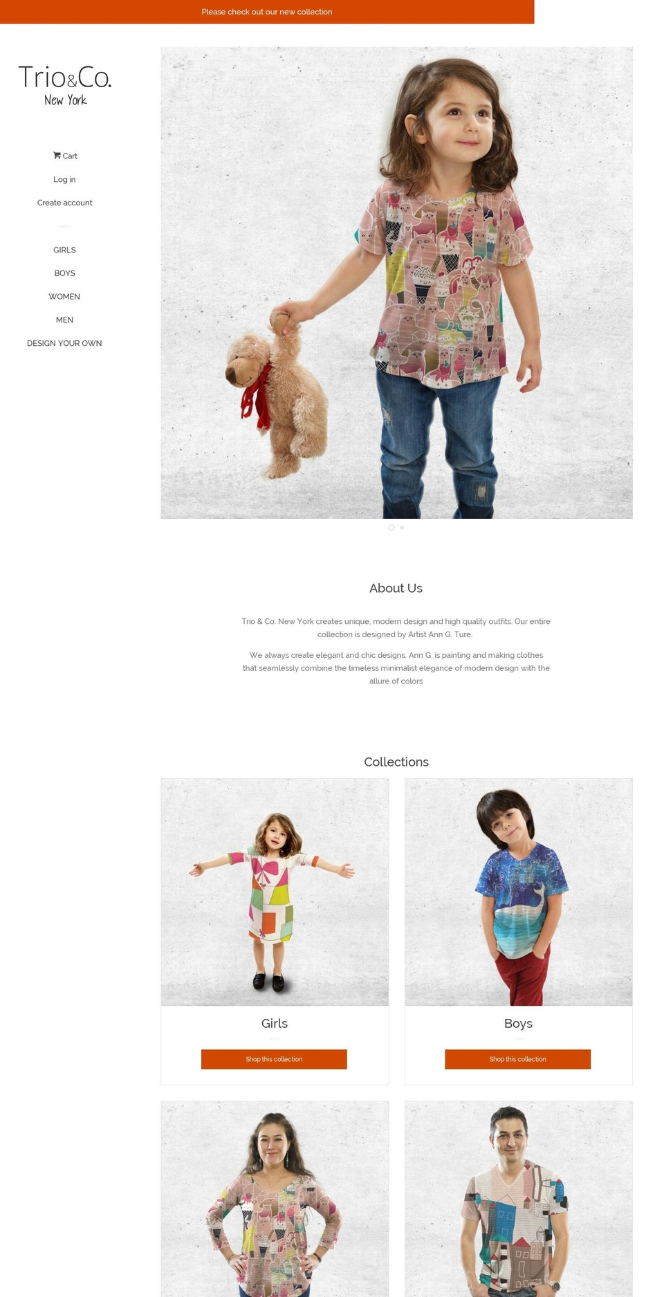 trioandco.com — Shopify storefront screenshot