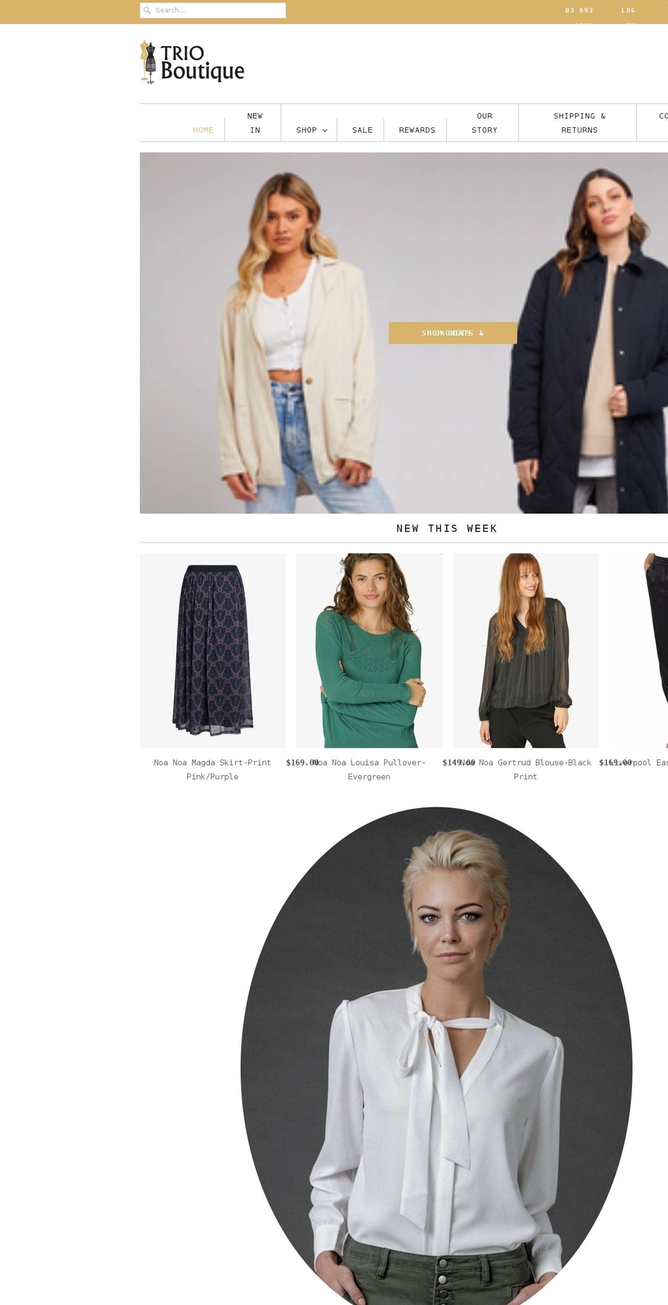 trioboutique.co.nz shopify website screenshot