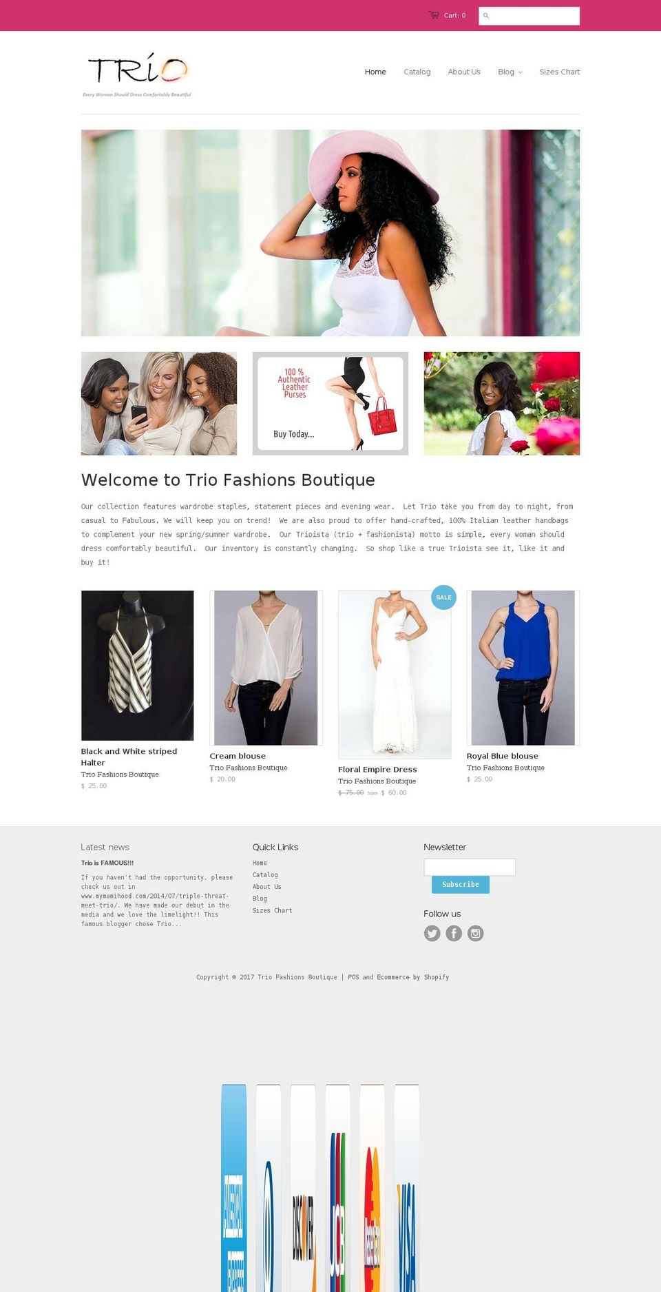 triofashionsboutique.com shopify website screenshot