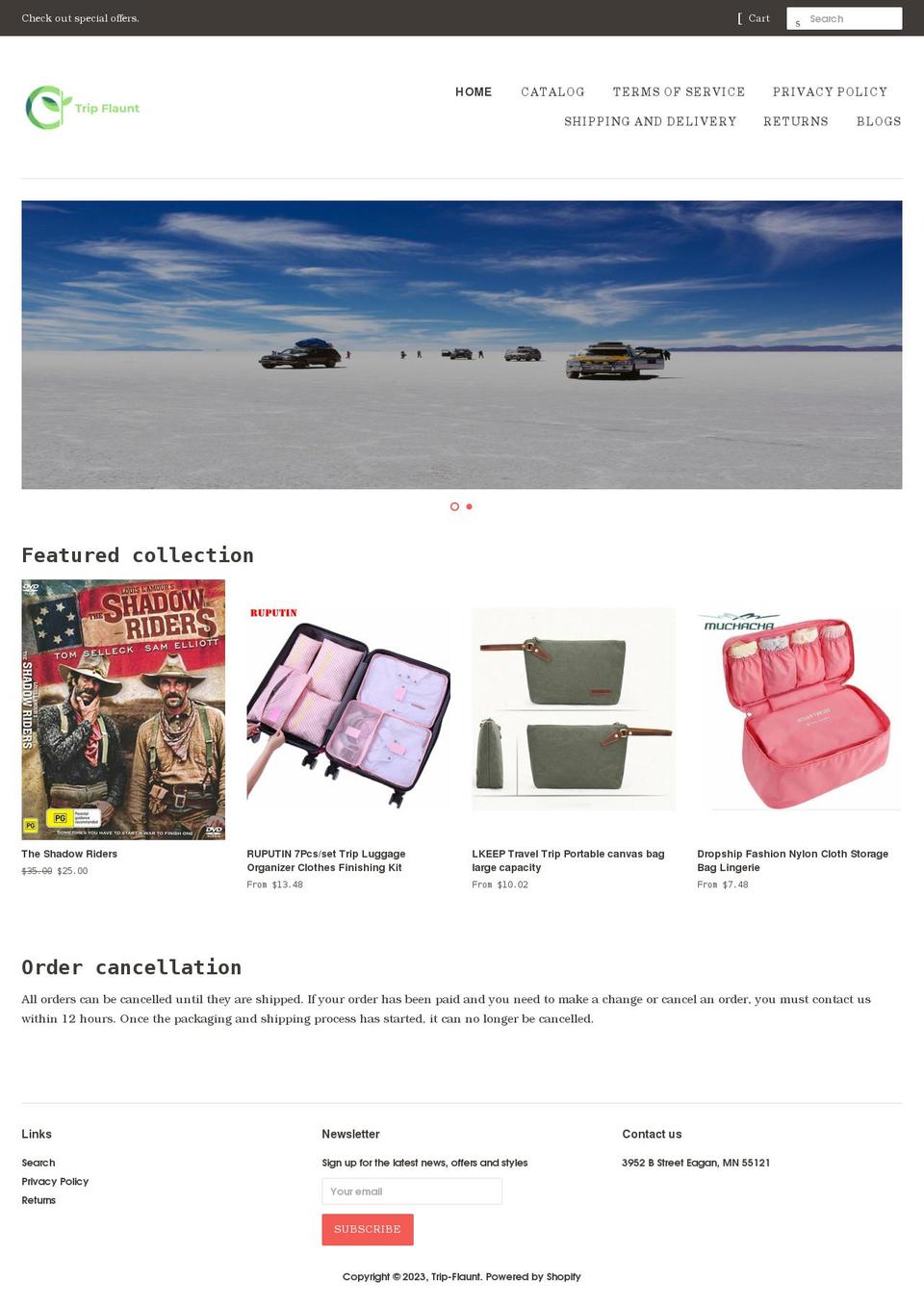 trip-flaunt.myshopify.com shopify website screenshot