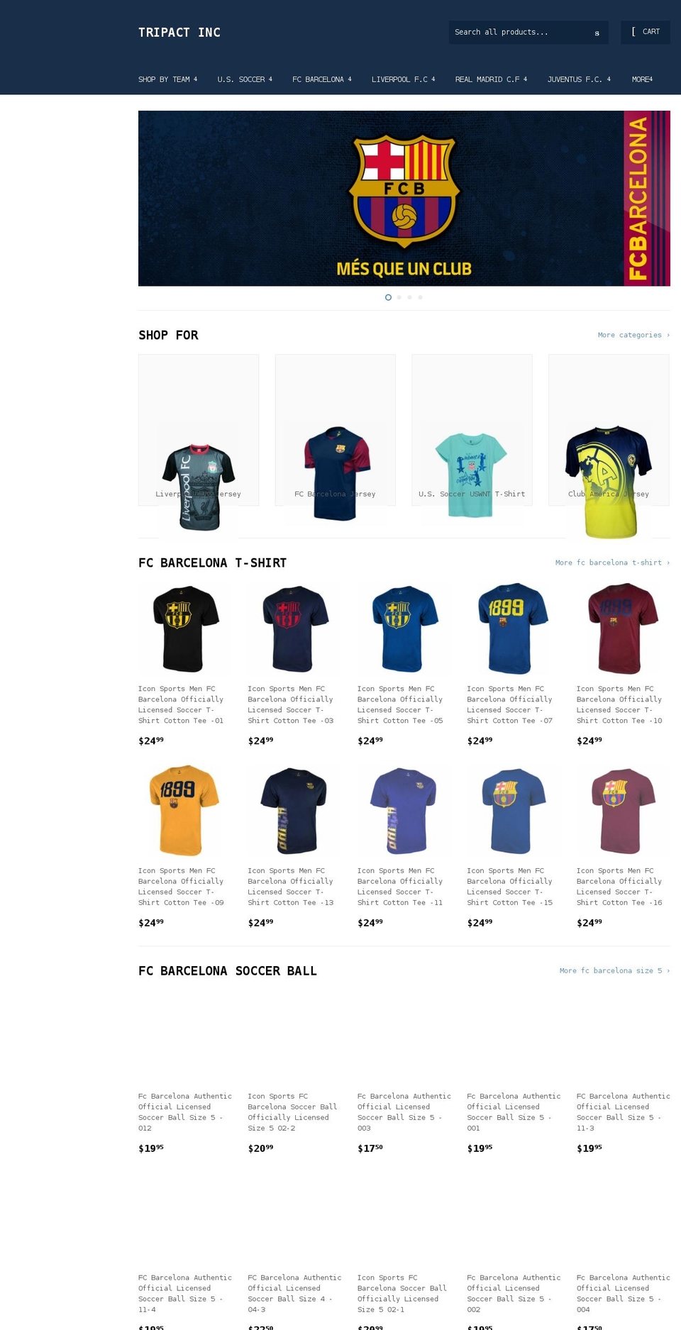 tripactinc.com shopify website screenshot