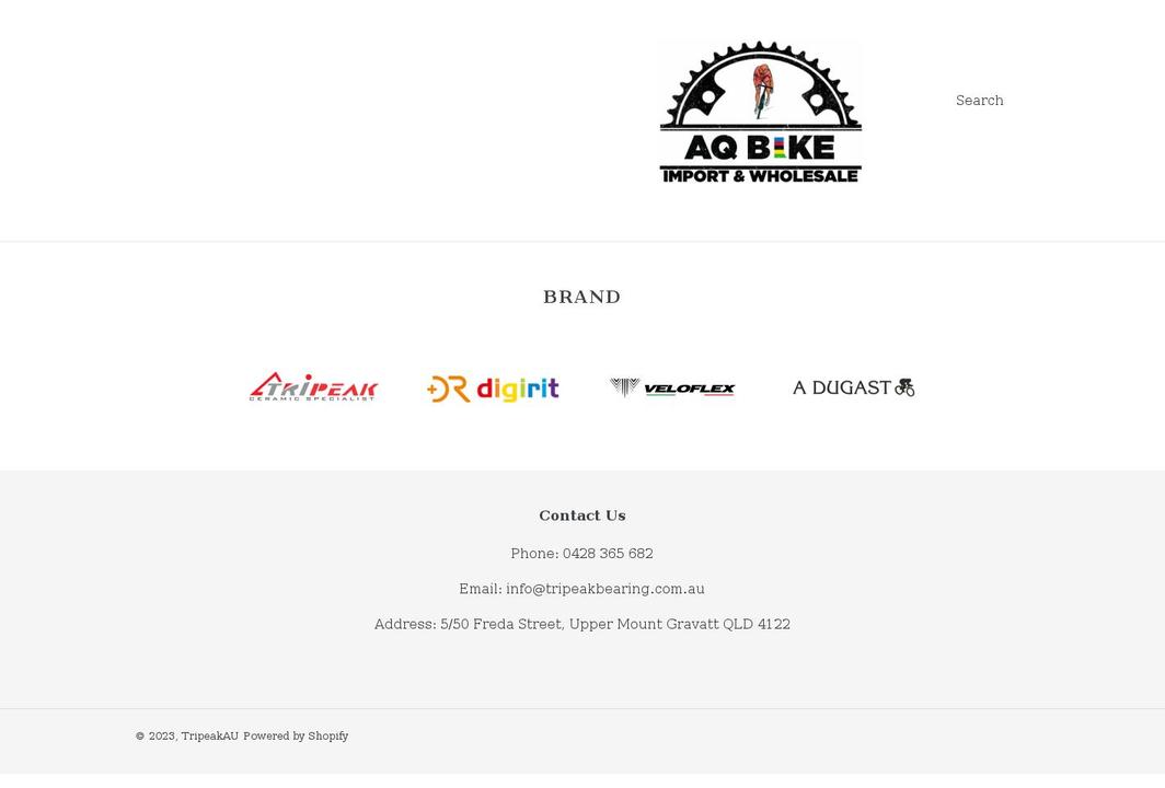 tripeakbearing.com.au shopify website screenshot