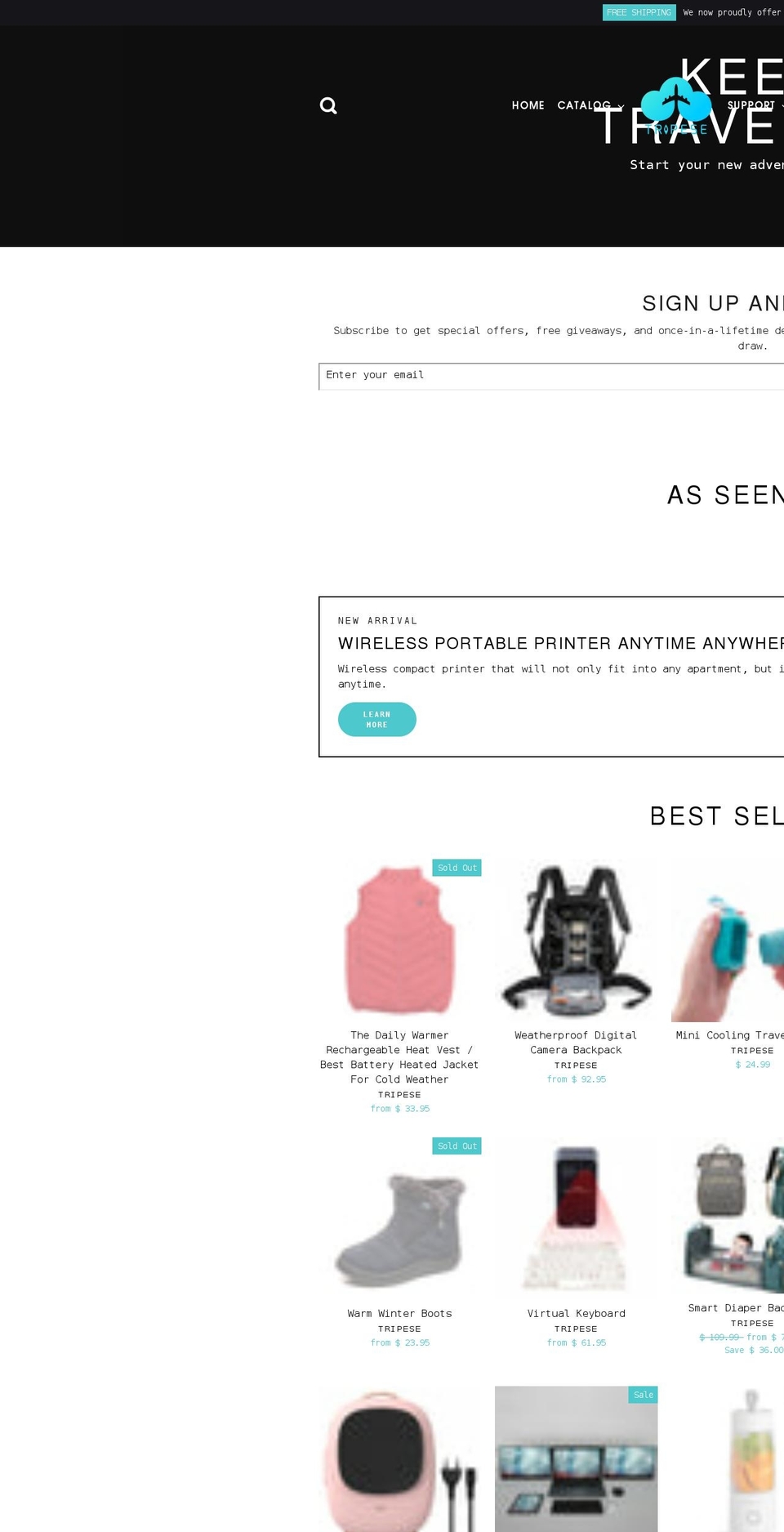 tripese.com shopify website screenshot