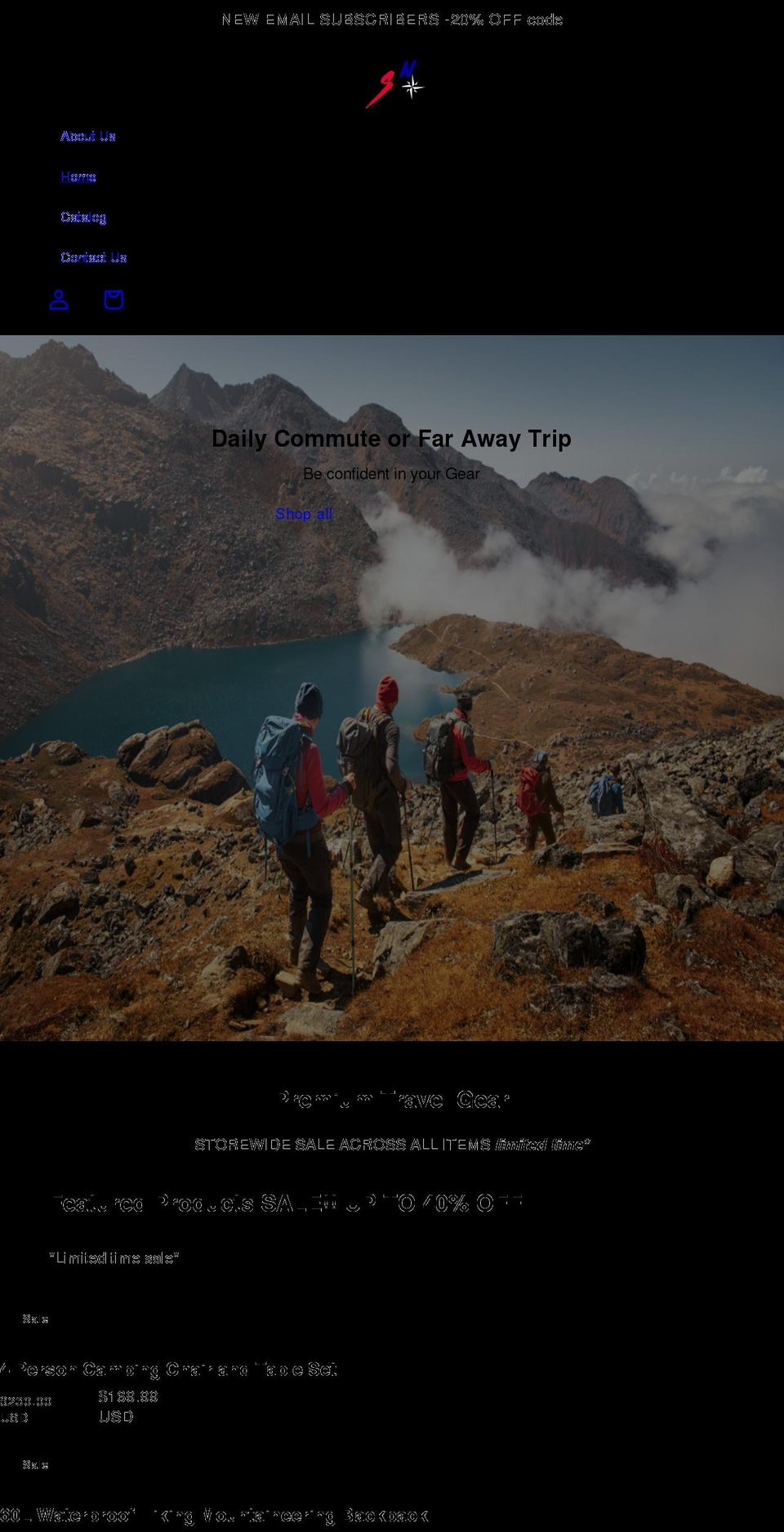 tripinshop.com shopify website screenshot