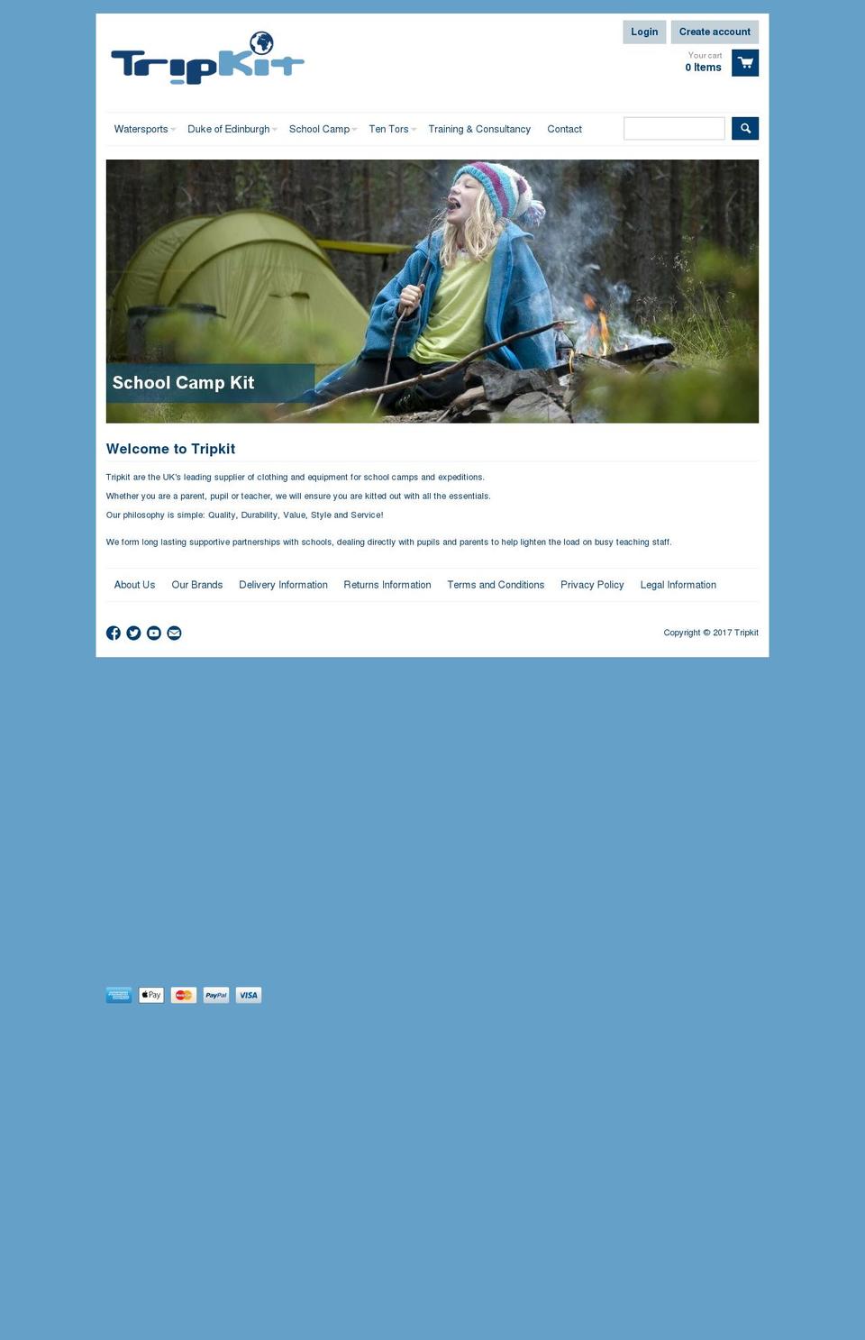 tripkitco.com shopify website screenshot