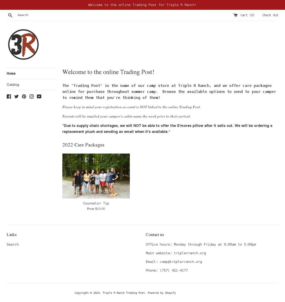 triple-r-ranch-trading-post.myshopify.com shopify website screenshot