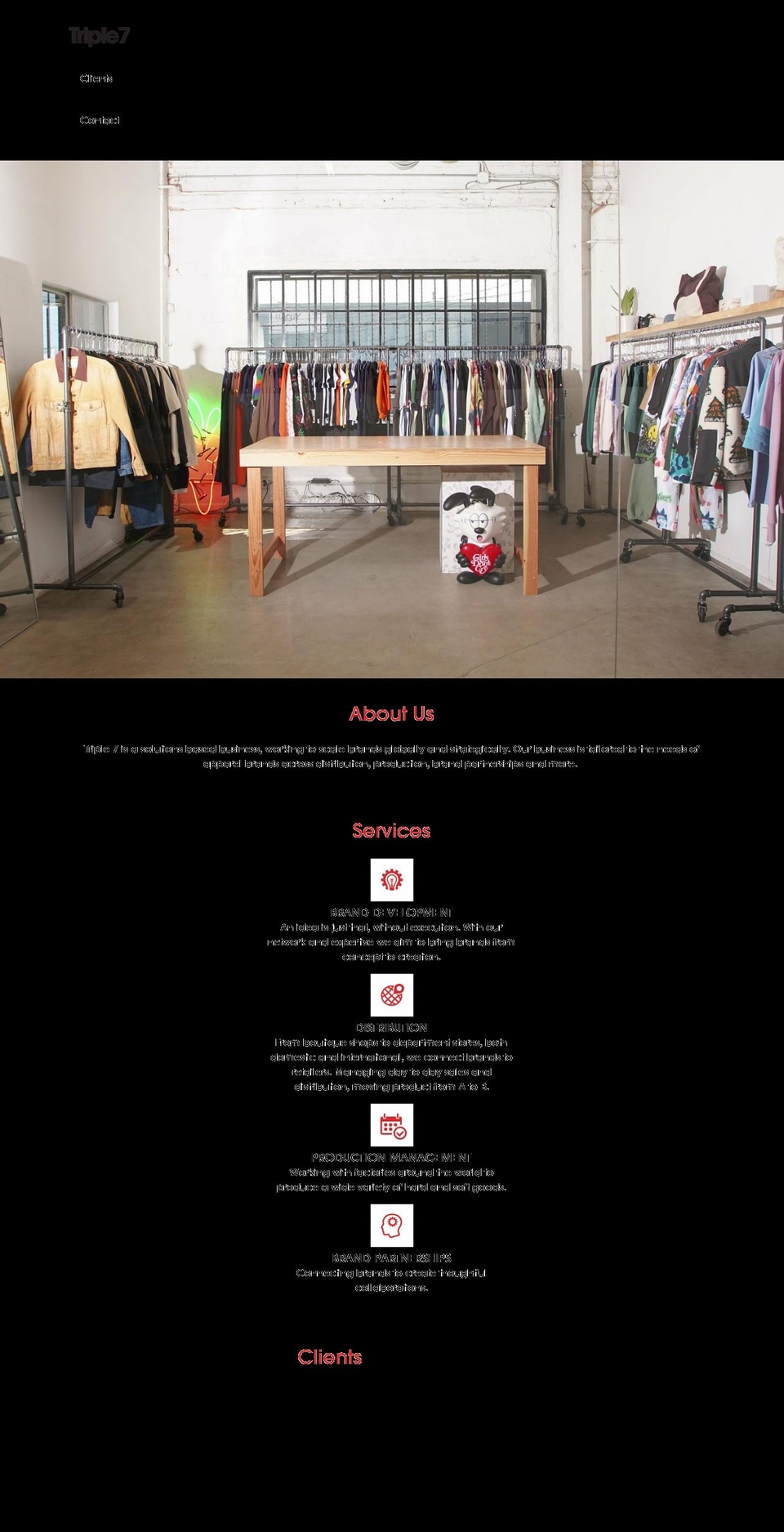 triple7distribution.com shopify website screenshot
