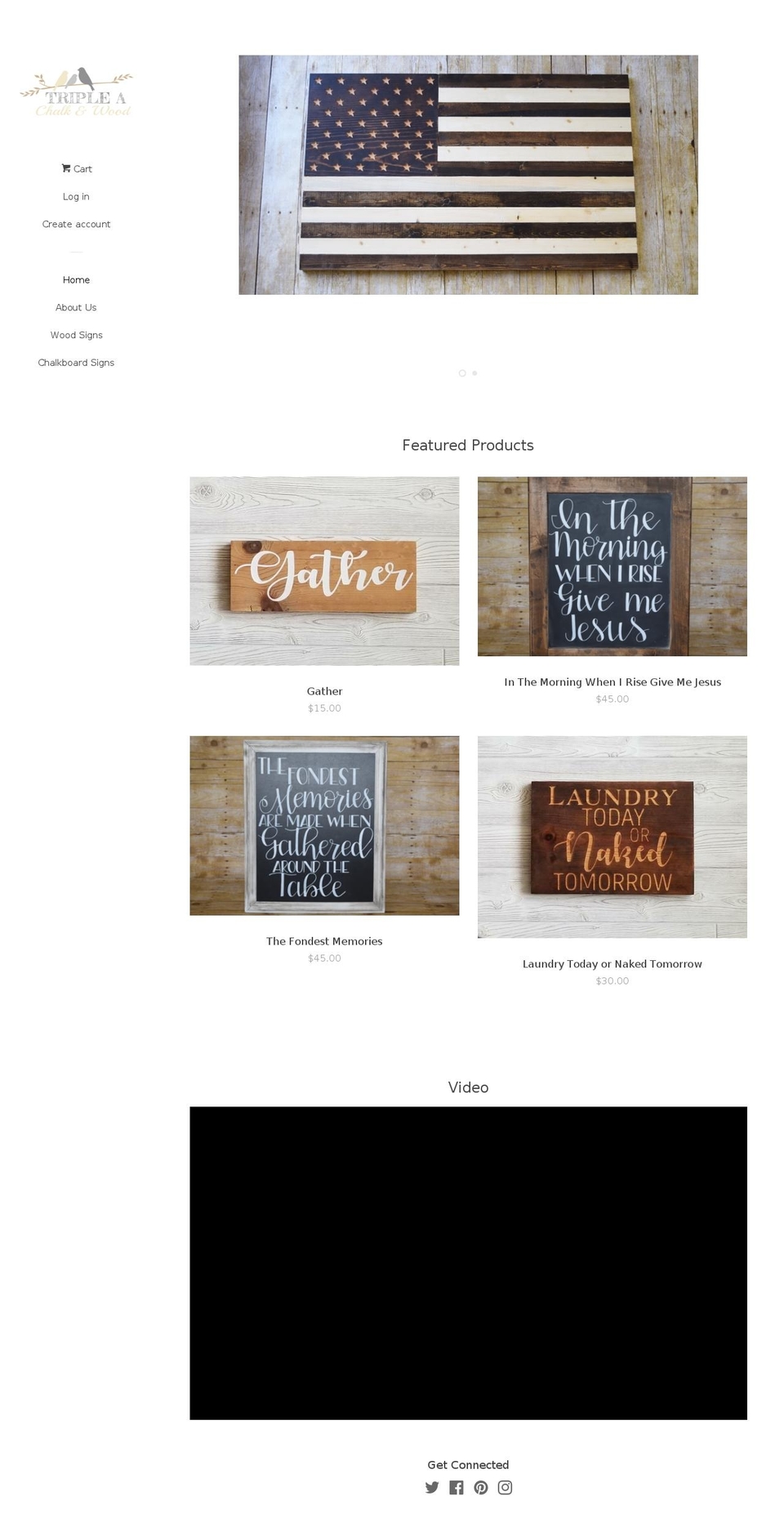 tripleachalkandwood.com shopify website screenshot