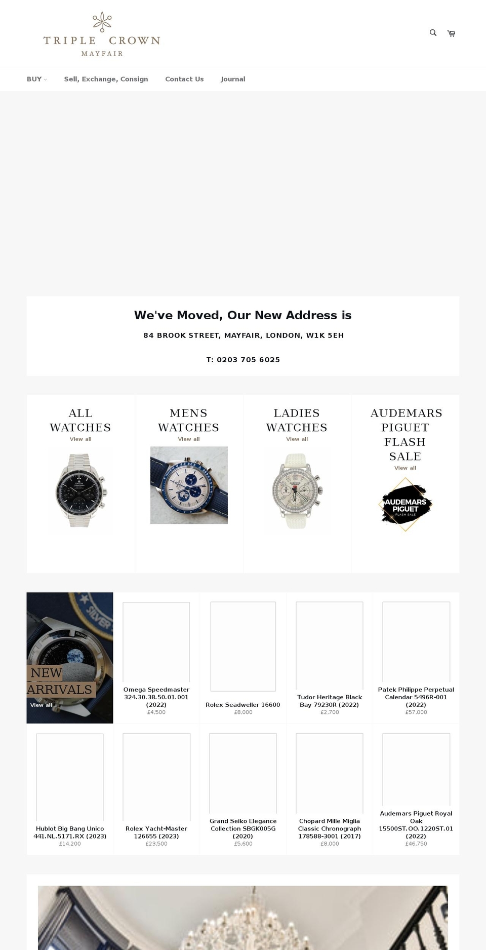 triplecrownwatches.co.uk shopify website screenshot