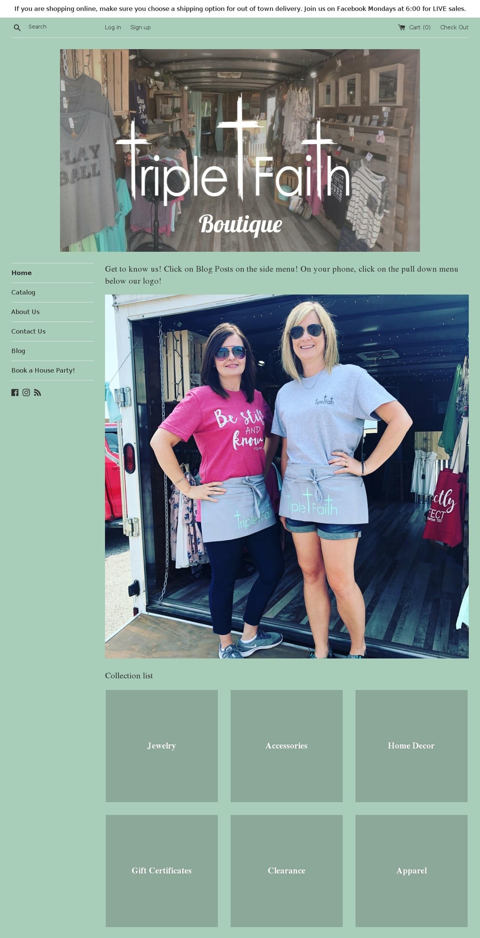 triplefaithboutique.com shopify website screenshot