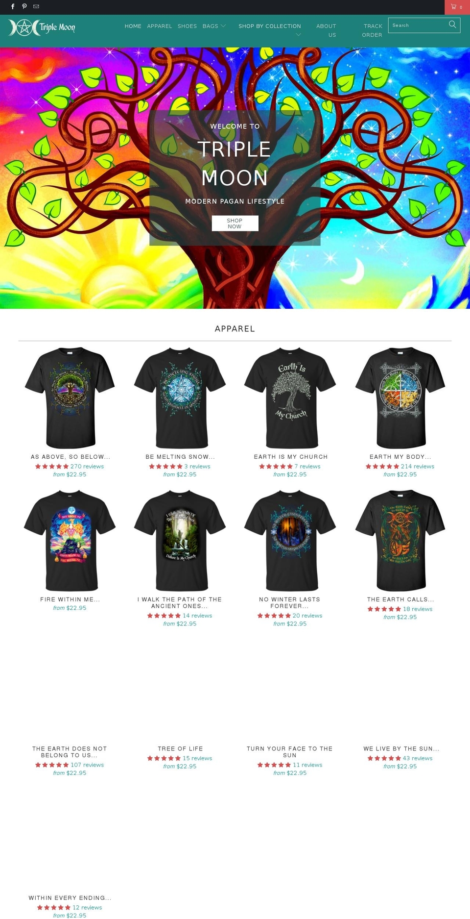 triplemoon.com shopify website screenshot