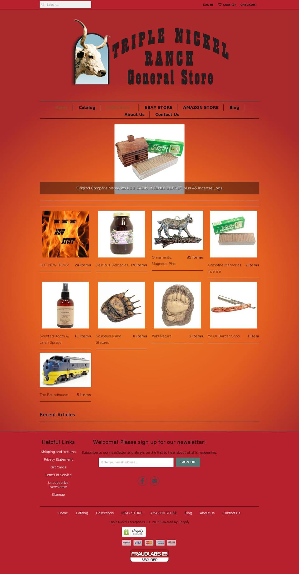 triplenickelgeneralstore.com shopify website screenshot