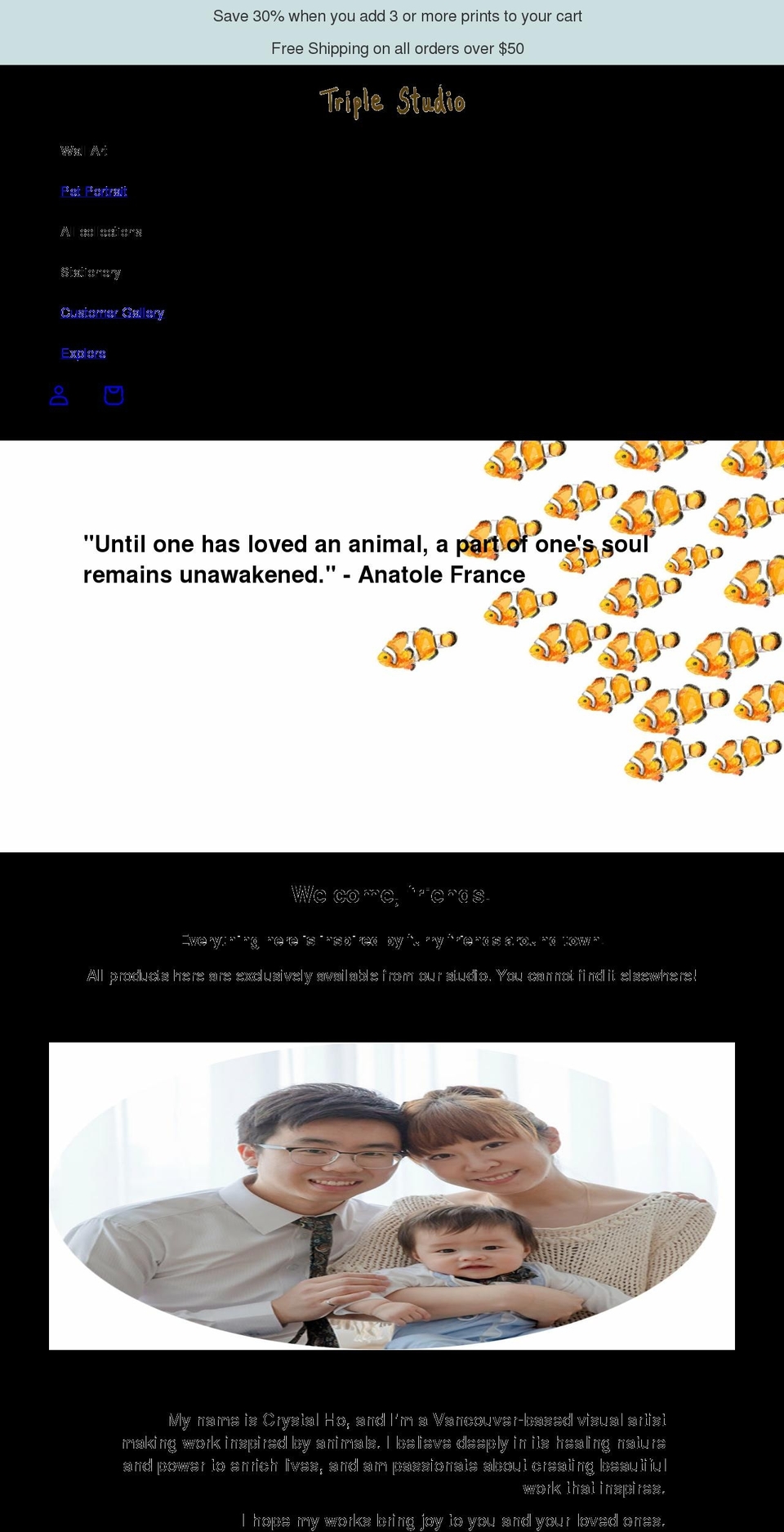triplestudio.ca shopify website screenshot