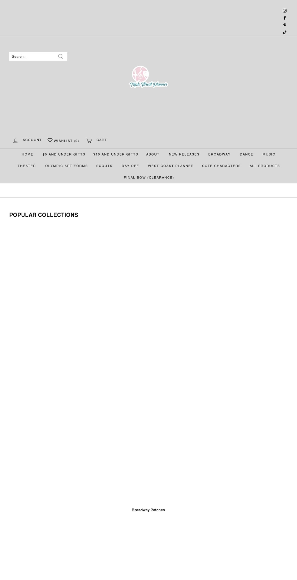 triplethreatplanner.com shopify website screenshot