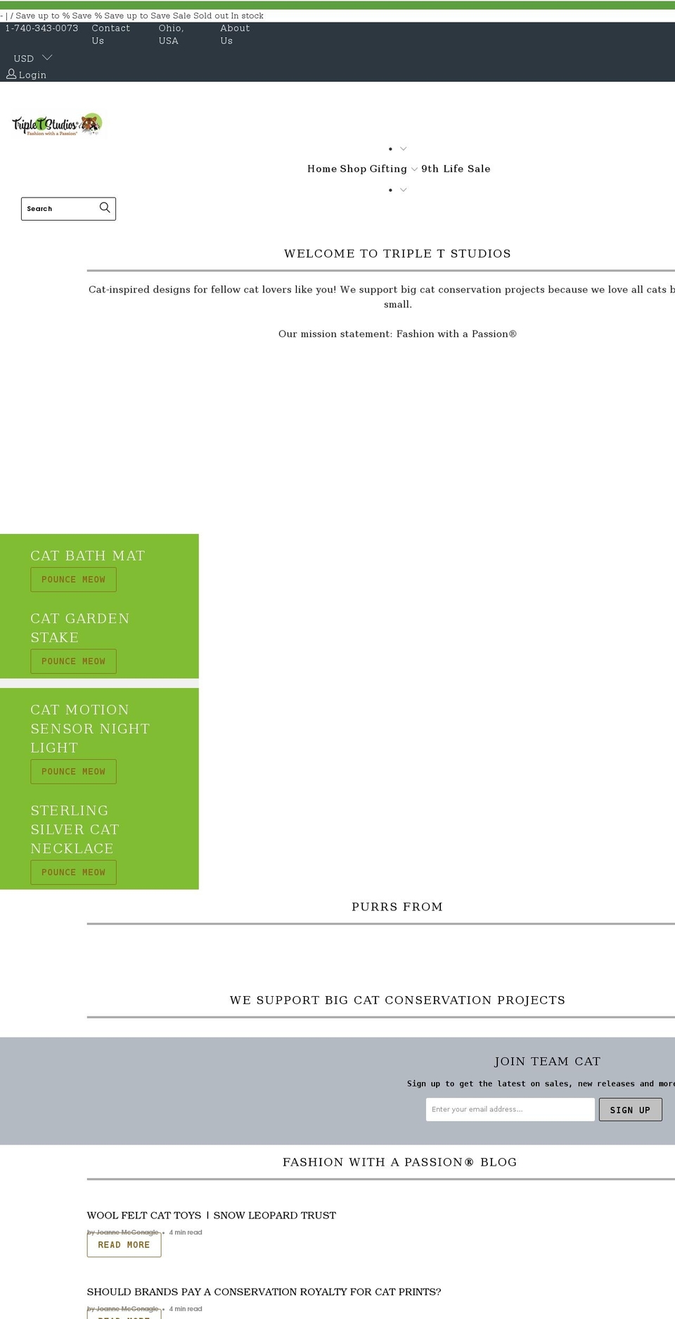 tripletstudios.com — Shopify storefront screenshot