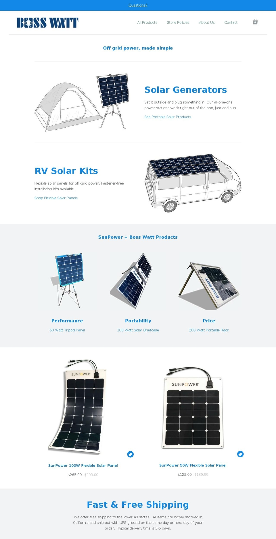 tripodchargers.com — Shopify storefront screenshot