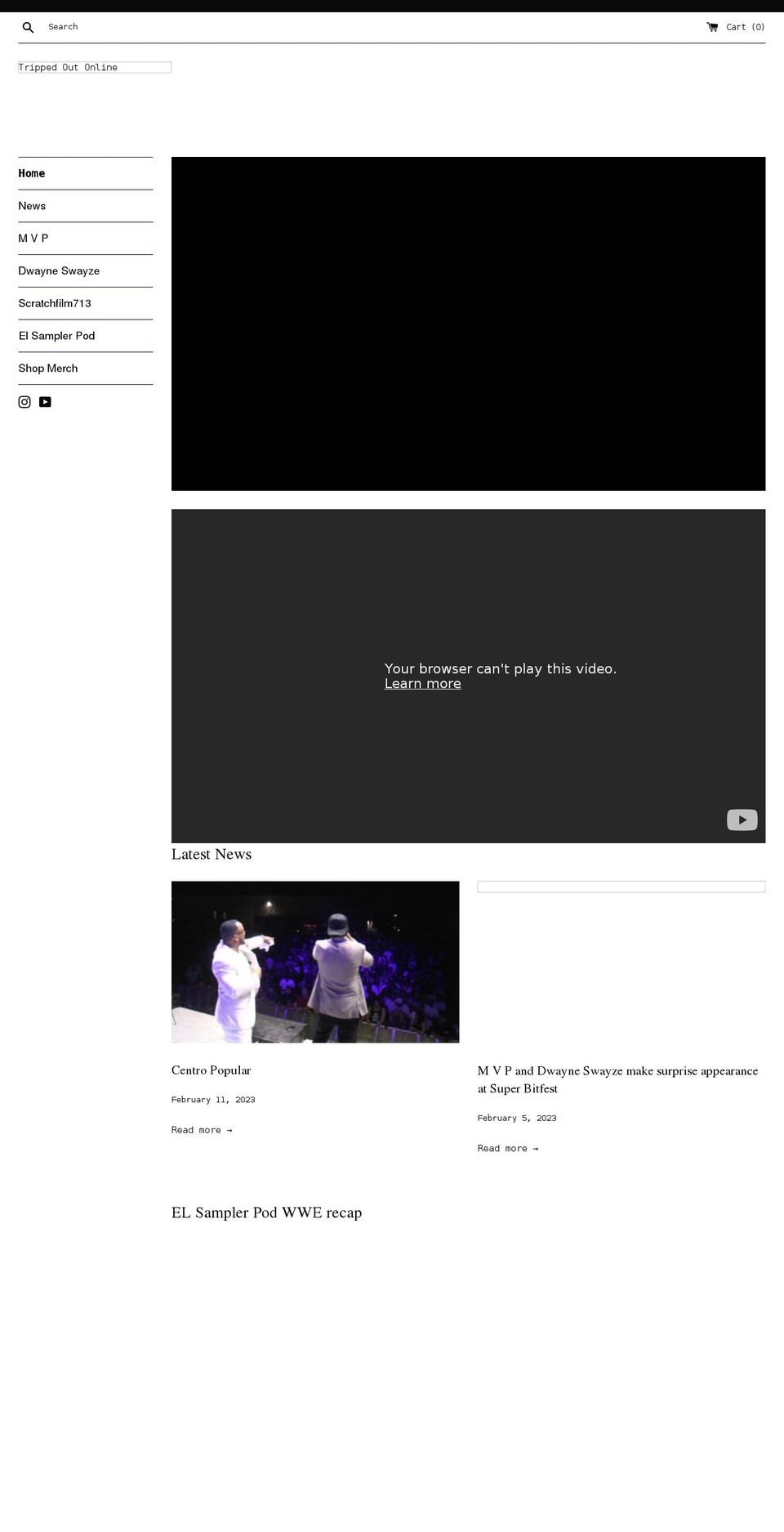 trippedoutonline.com — Shopify storefront screenshot