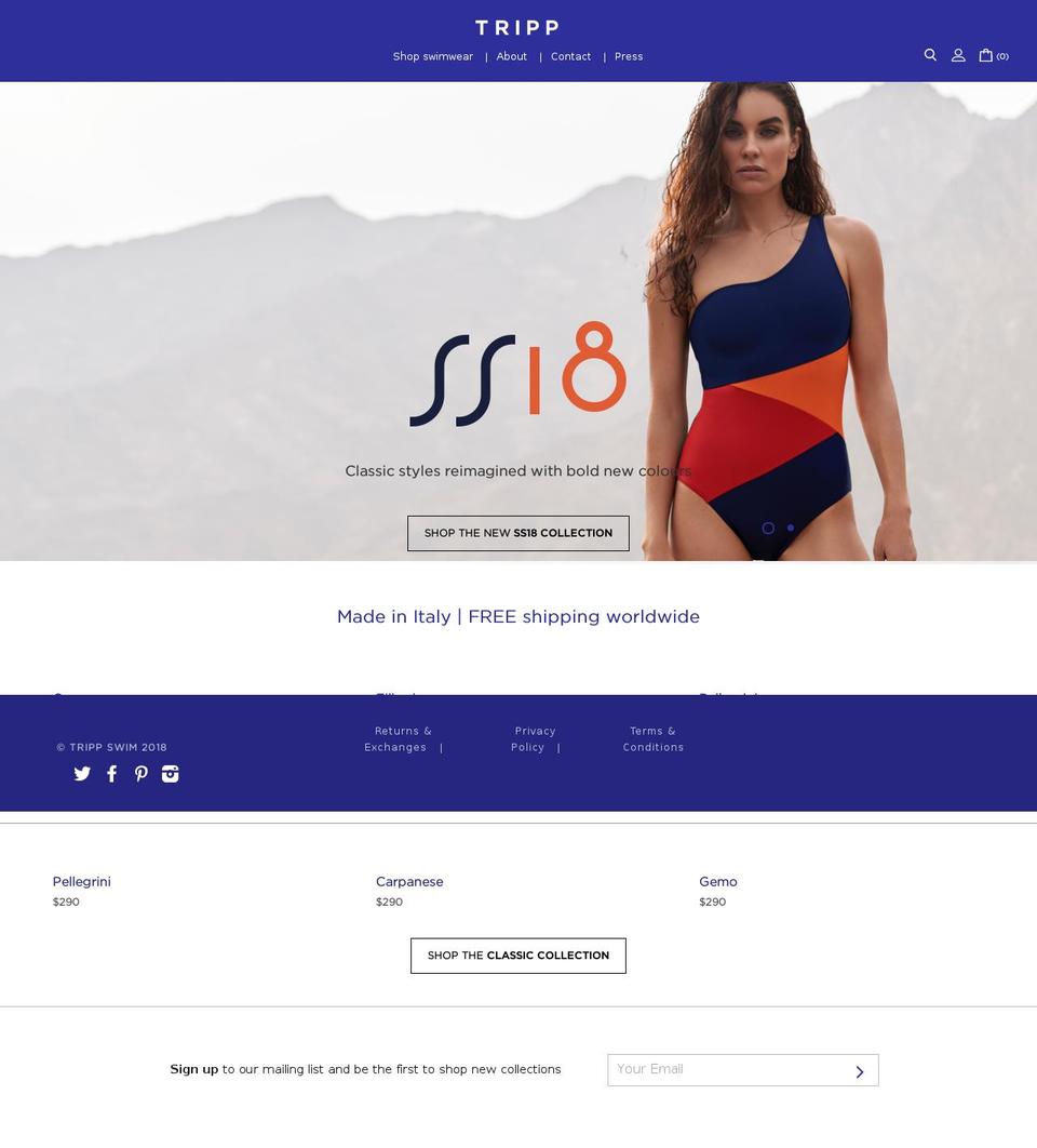 trippswim.com shopify website screenshot