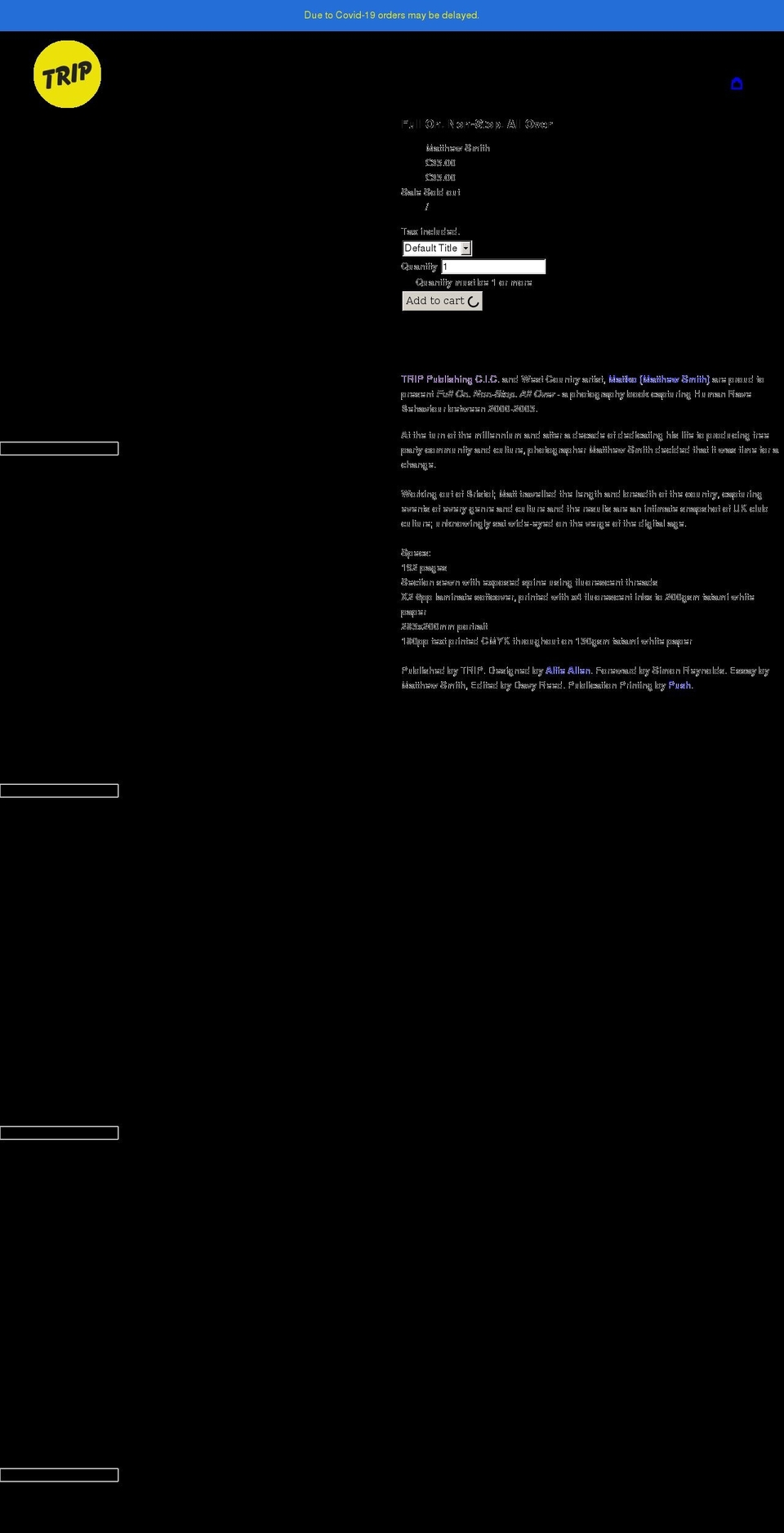 trippublishing.co.uk shopify website screenshot
