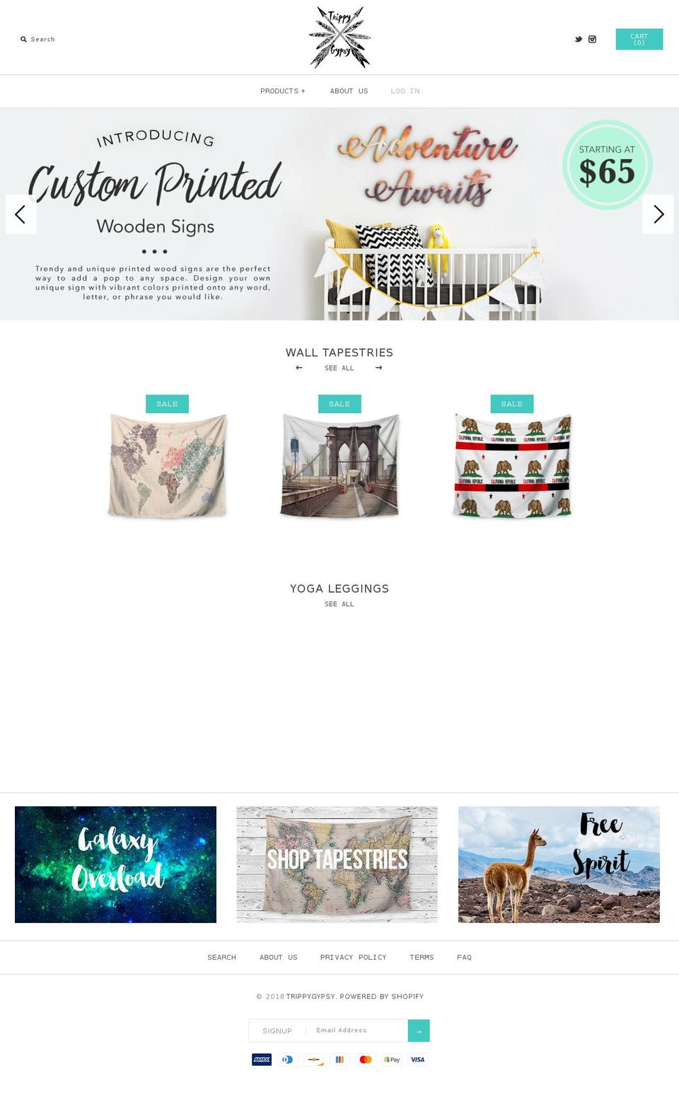 trippygypsy.com — Shopify storefront screenshot