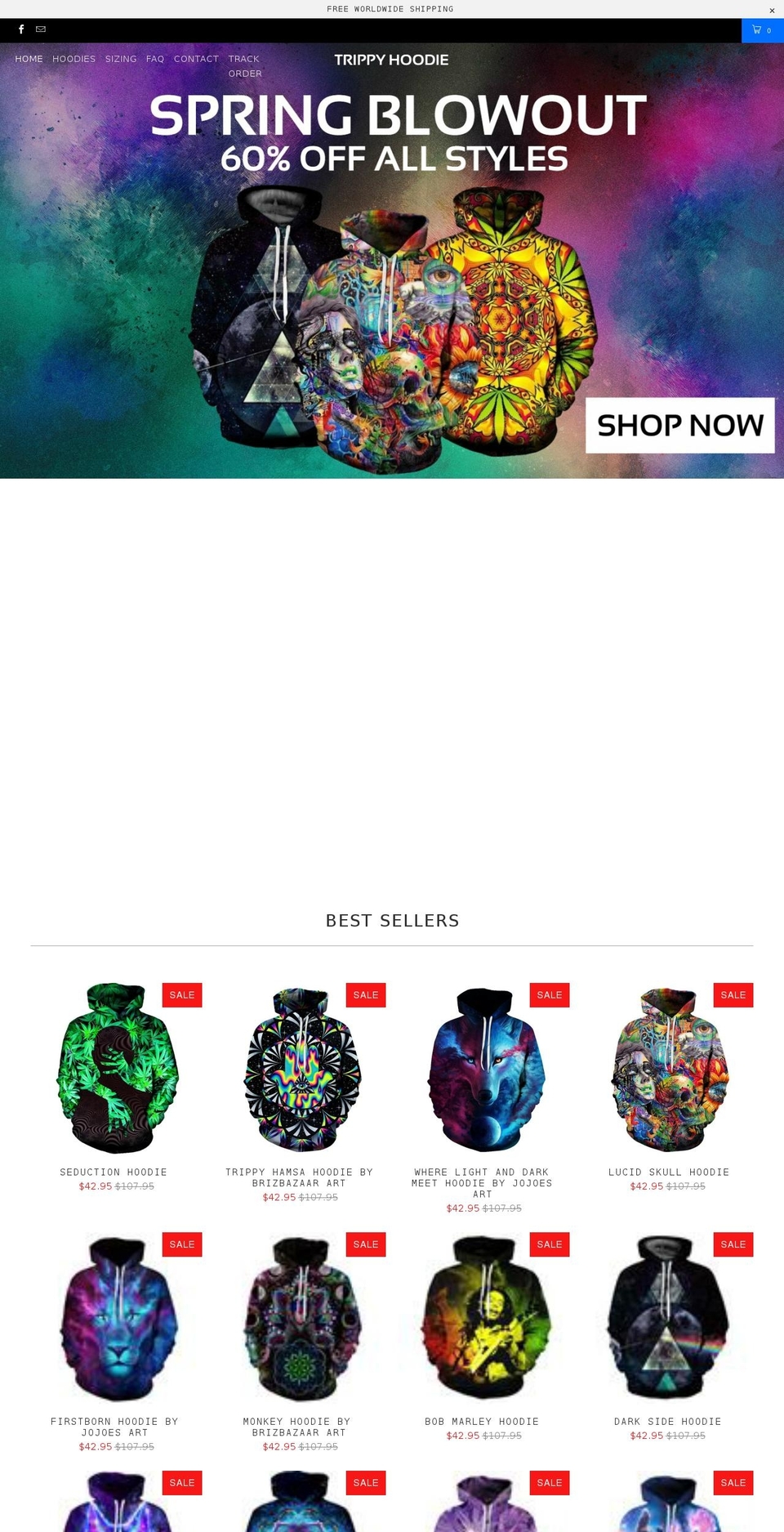 trippyhoodie.com shopify website screenshot