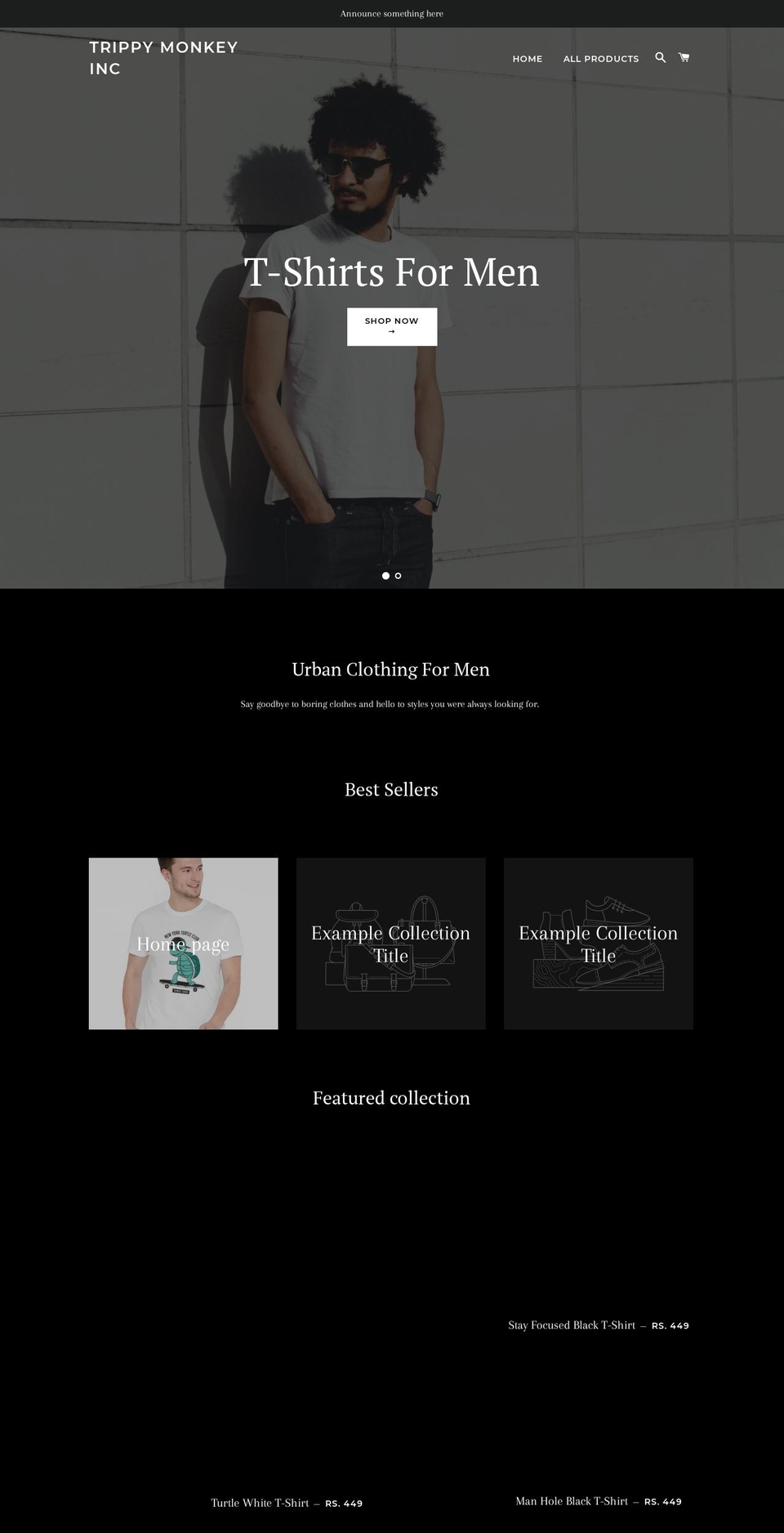 trippymonkey.com — Shopify storefront screenshot