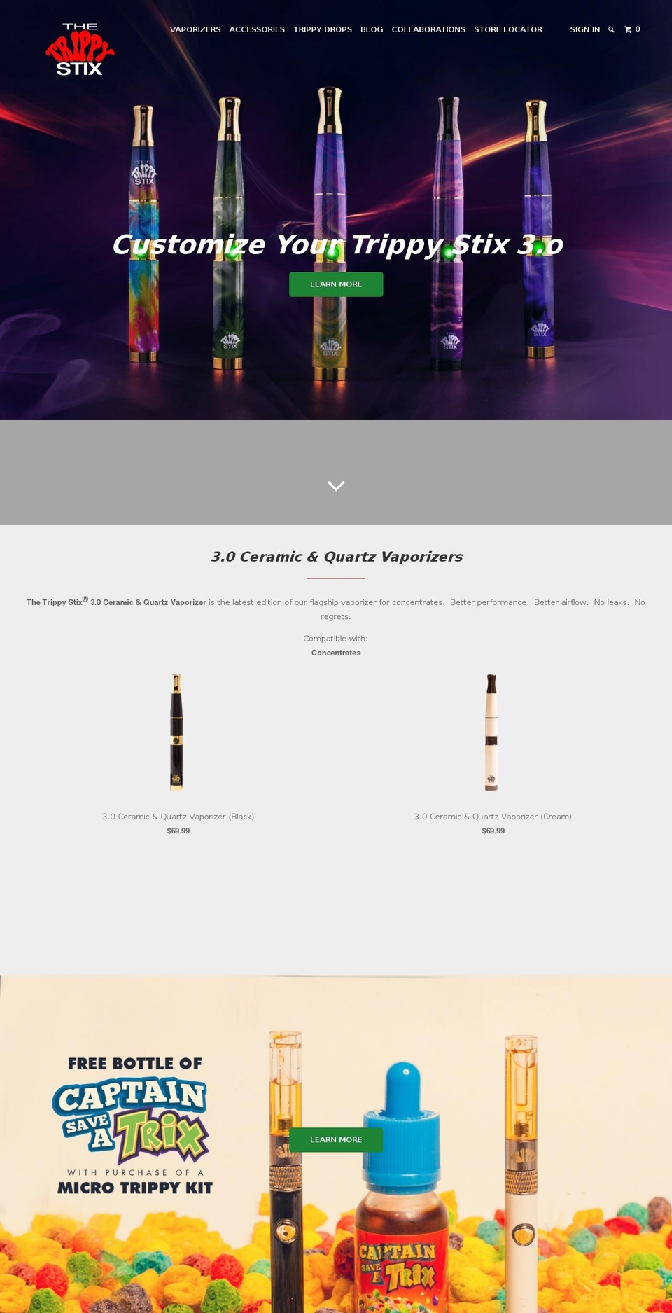 trippystix.com shopify website screenshot
