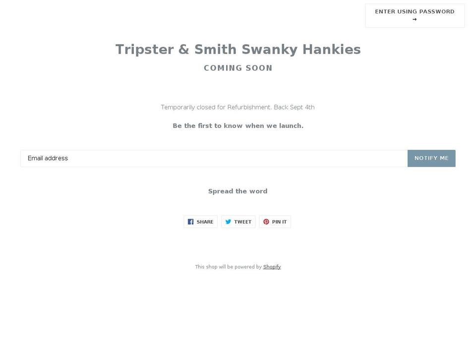 tripsterandsmith.com — Shopify storefront screenshot