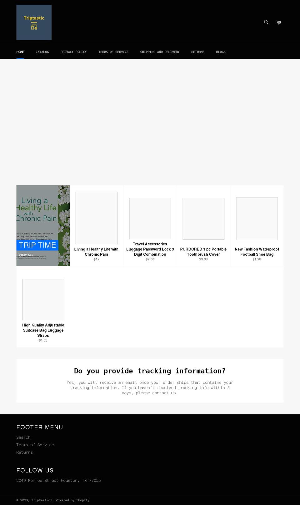 triptastic1.myshopify.com shopify website screenshot