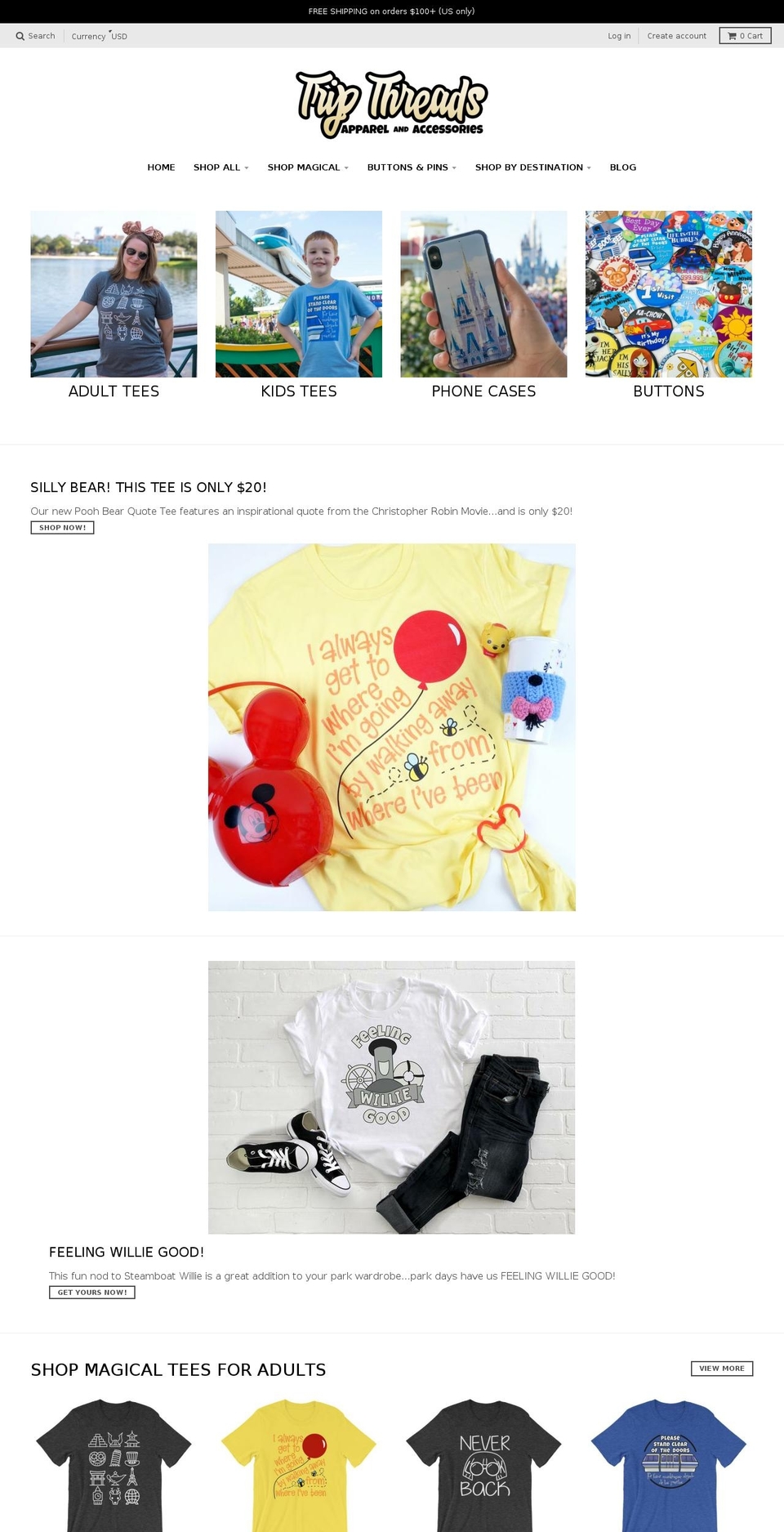 tripthreads.com — Shopify storefront screenshot