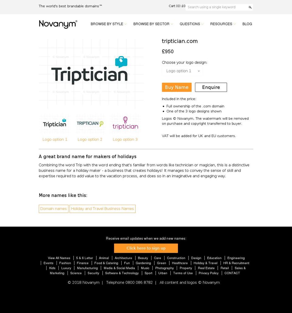 triptician.com — Shopify storefront screenshot