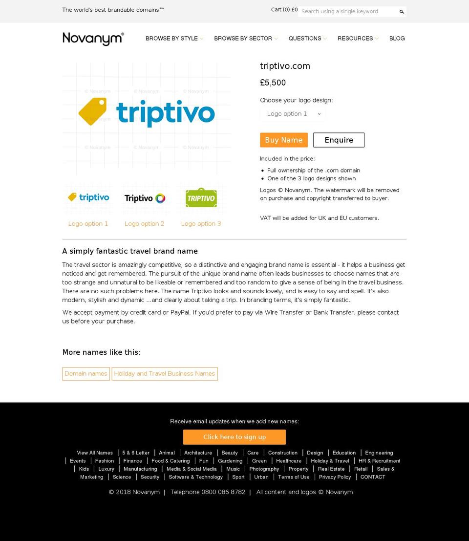 triptivo.com — Shopify storefront screenshot