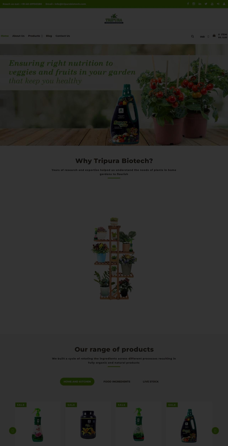 tripurabiotech.com shopify website screenshot