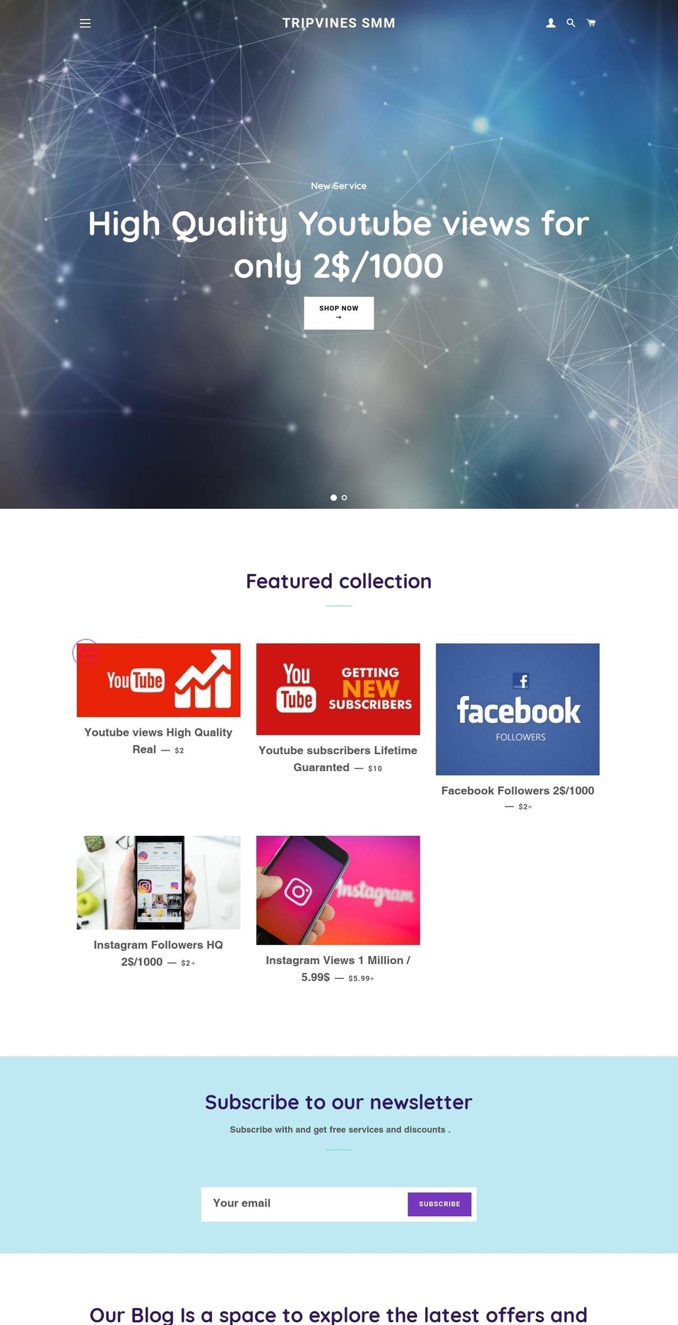tripvines.com — Shopify storefront screenshot