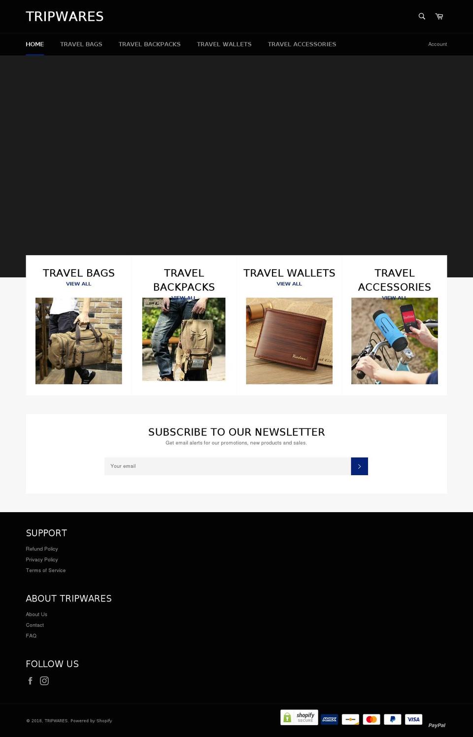tripwares.com — Shopify storefront screenshot