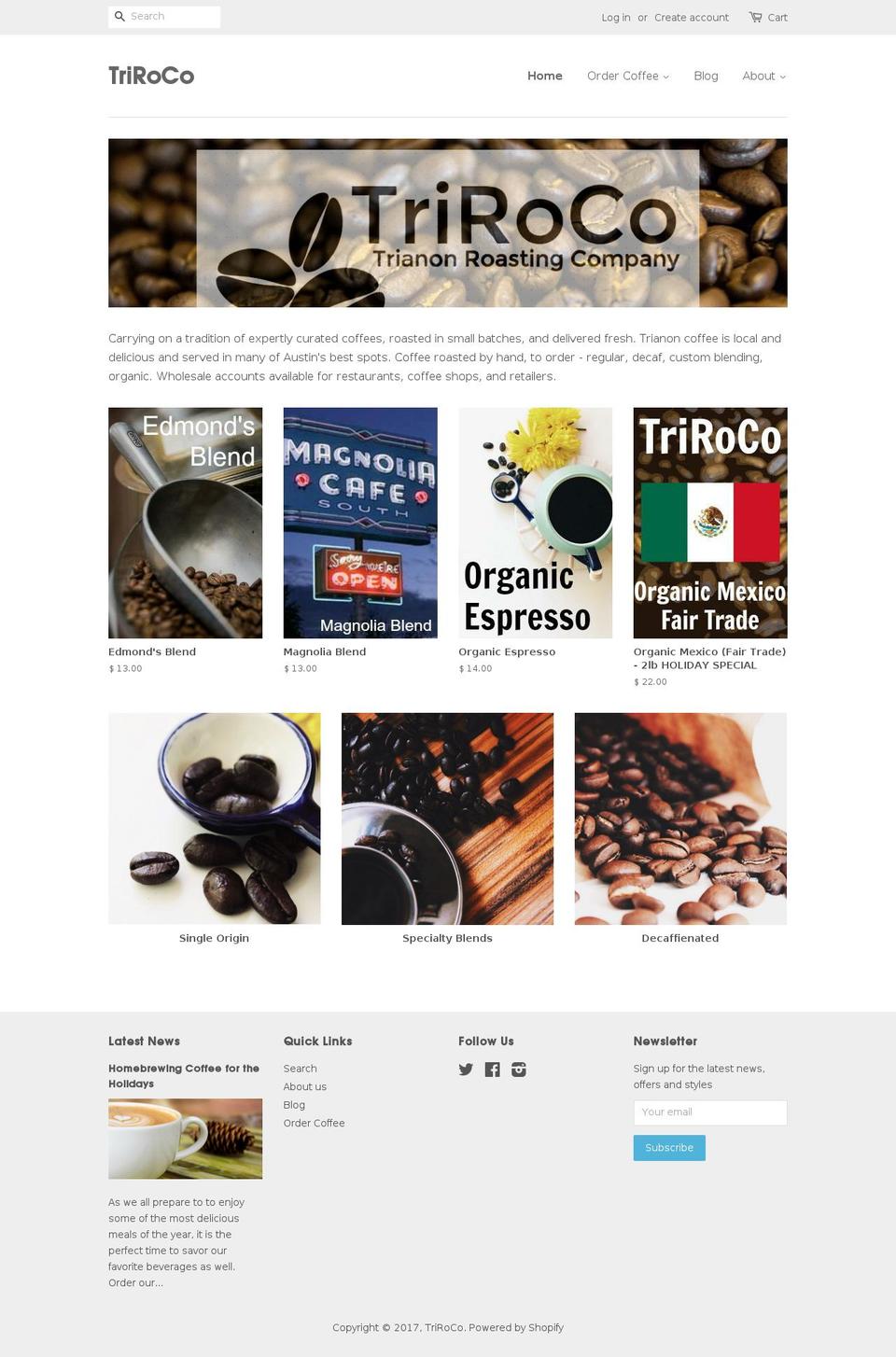 triroco.com shopify website screenshot
