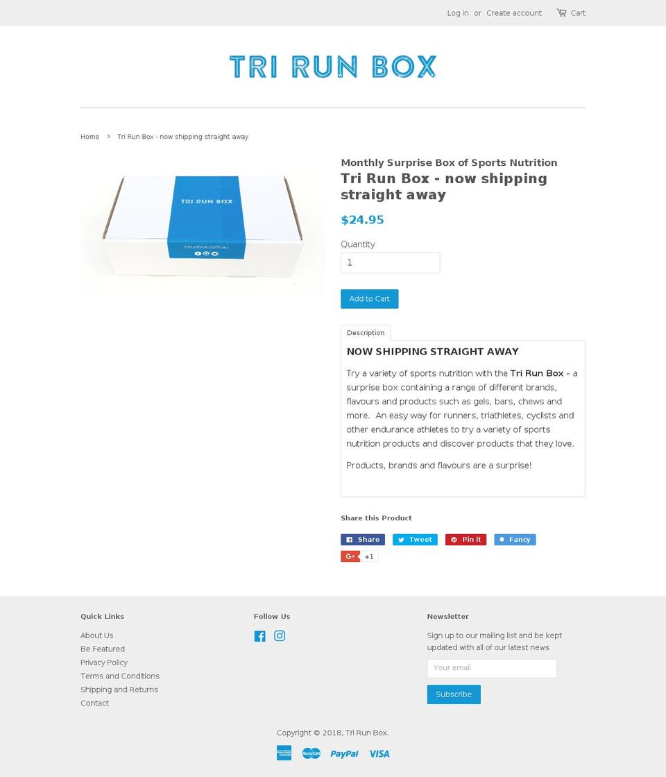 trirunbox.com shopify website screenshot