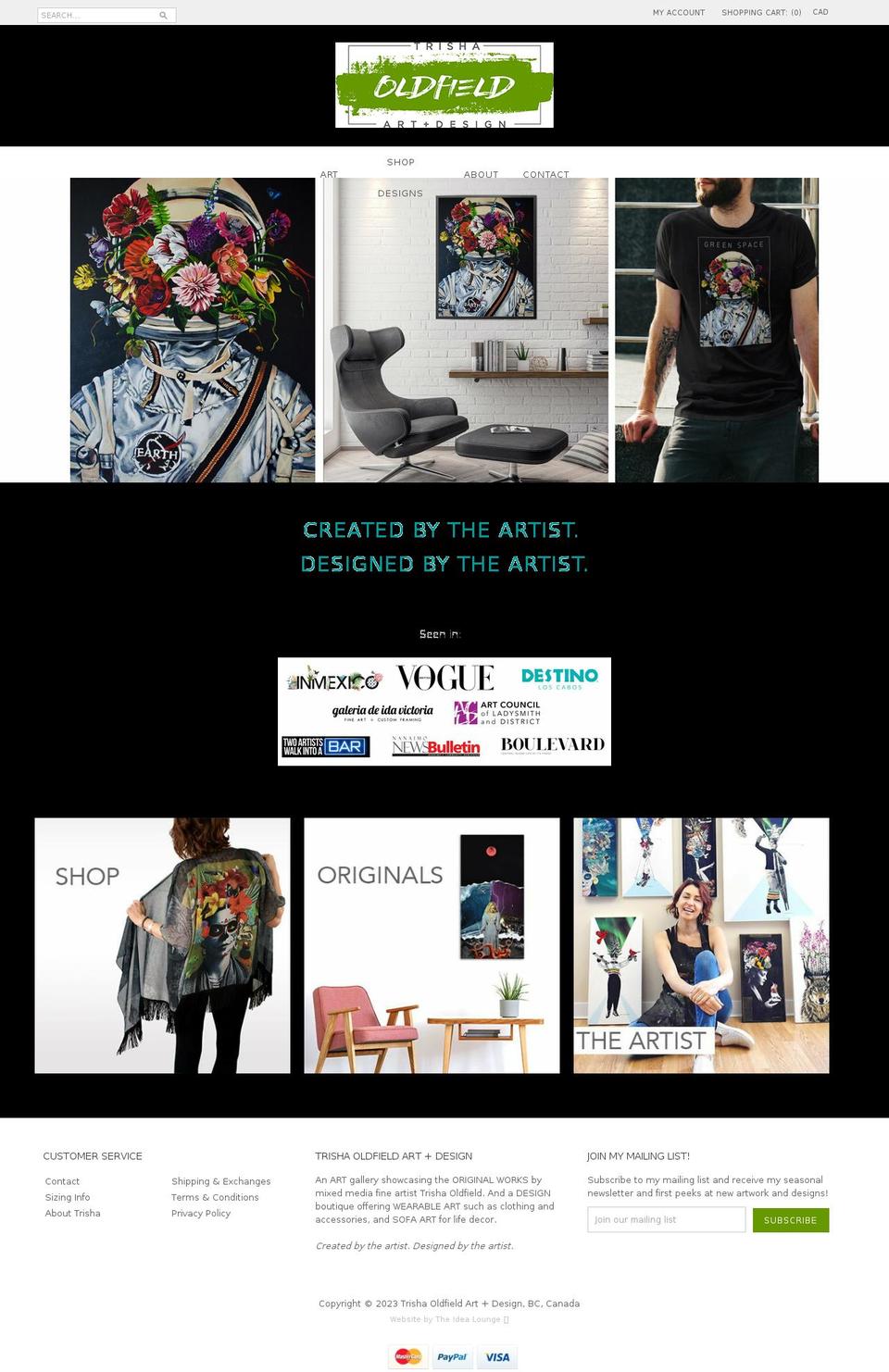 trishaoldfield.com shopify website screenshot