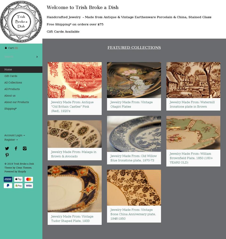 trishbrokeadish.com — Shopify storefront screenshot