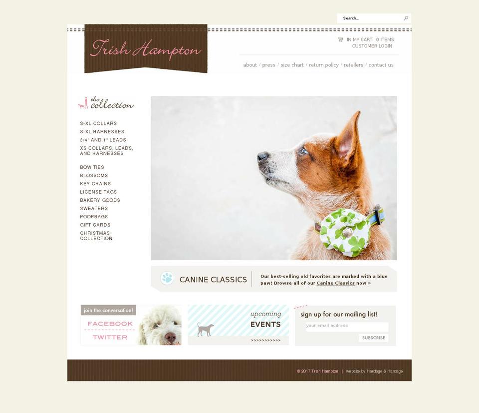 trishhampton.com shopify website screenshot