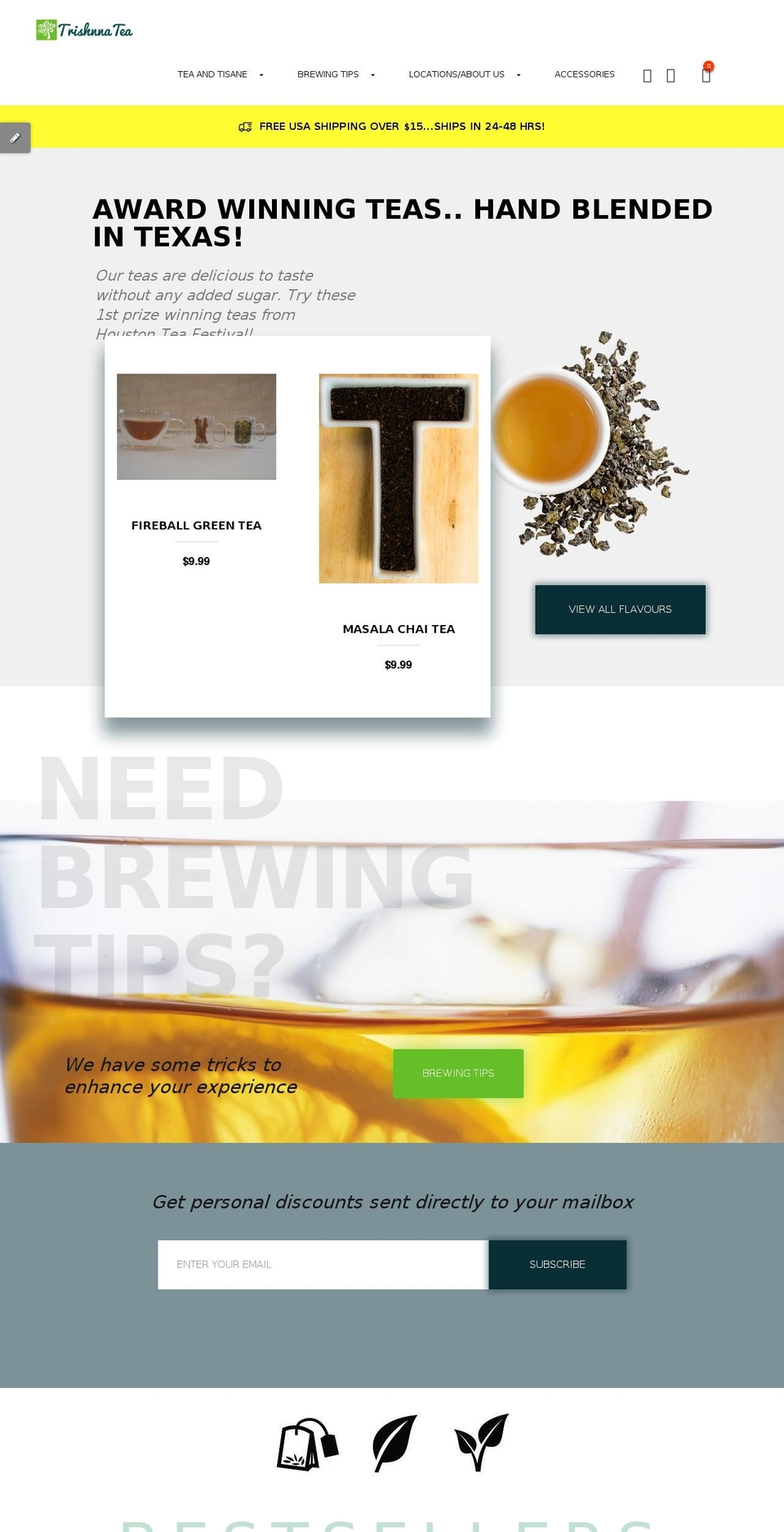 trishnnatea.com shopify website screenshot