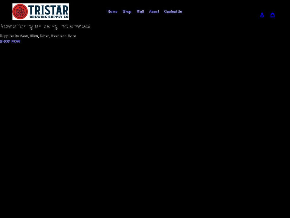 tristarbrewingsupply.com shopify website screenshot