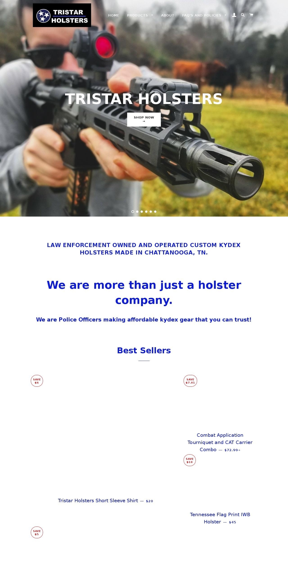 tristarholsters.com — Shopify storefront screenshot